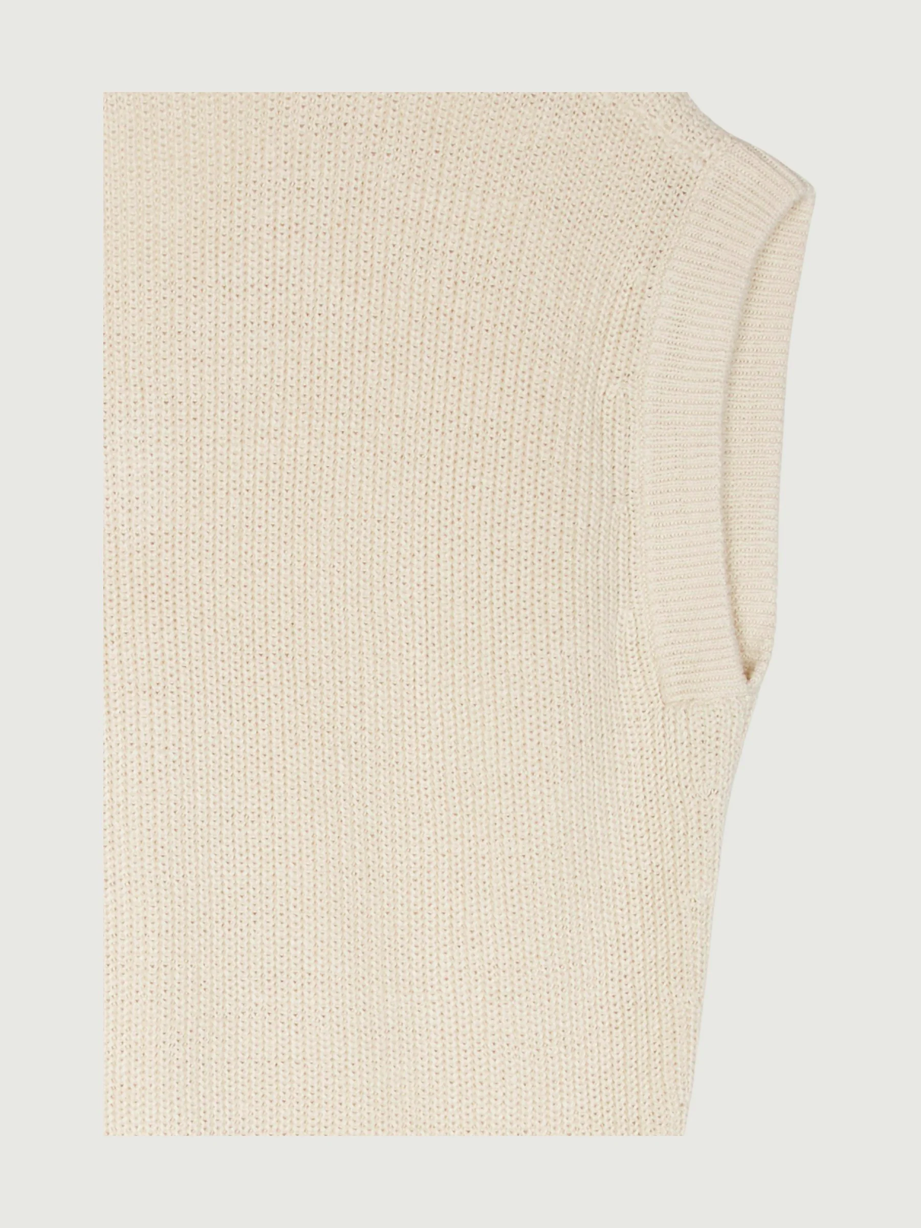 Second Hand Ärmelloser Pullover aus Leinen mit Bio-Baumwolle - Image 6