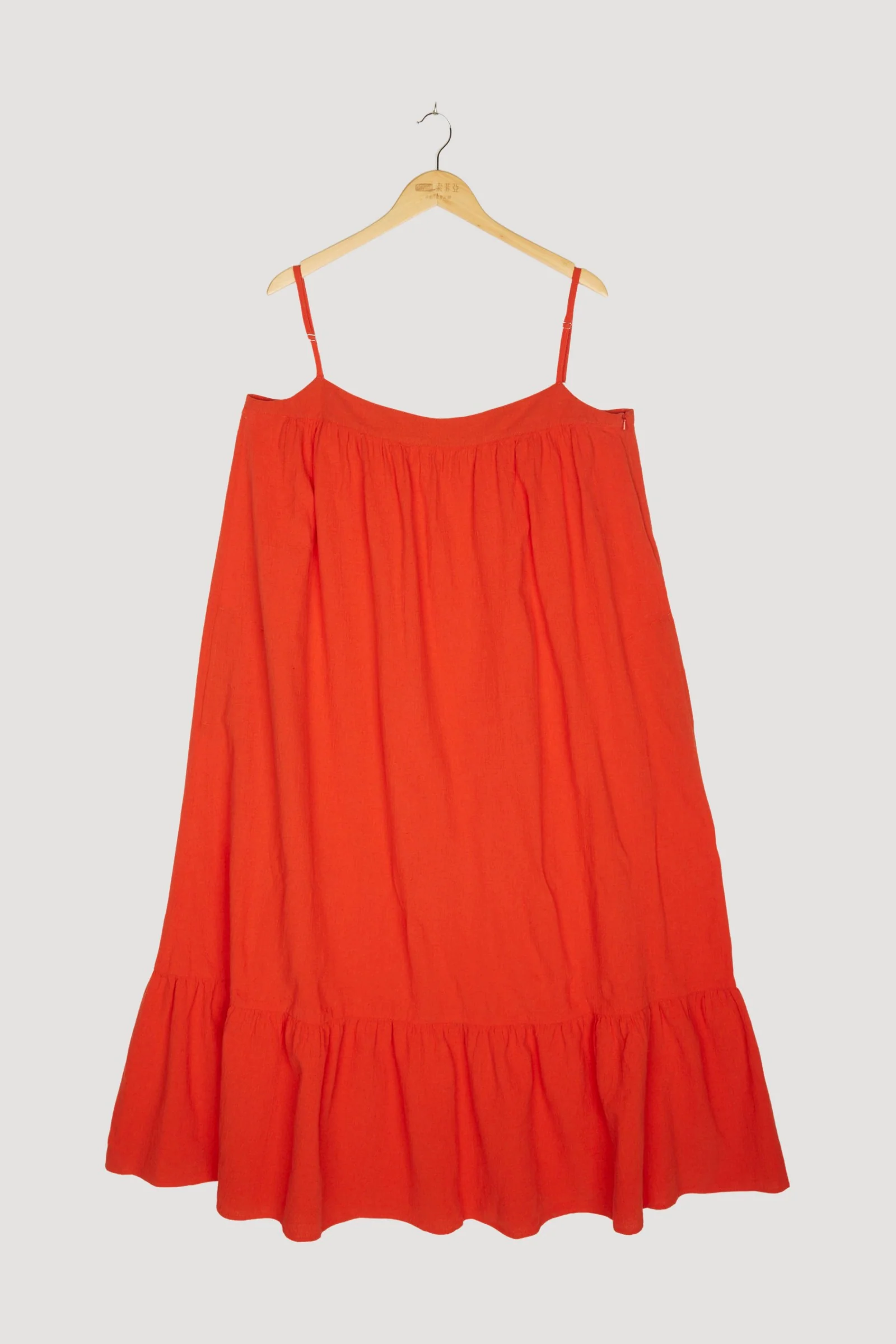 Secondhand Crêpe-Kleid aus Bio-Baumwolle mit Leinen