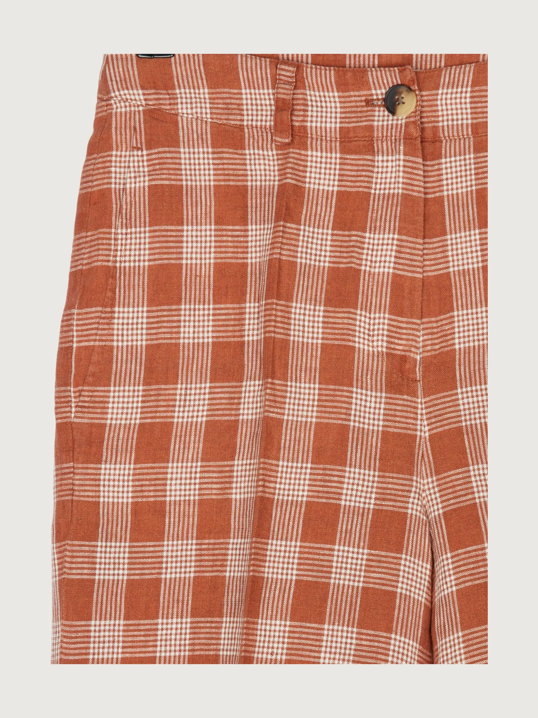 Secondhand Karo-Shorts aus reinem Bio-Leinen - Image 3