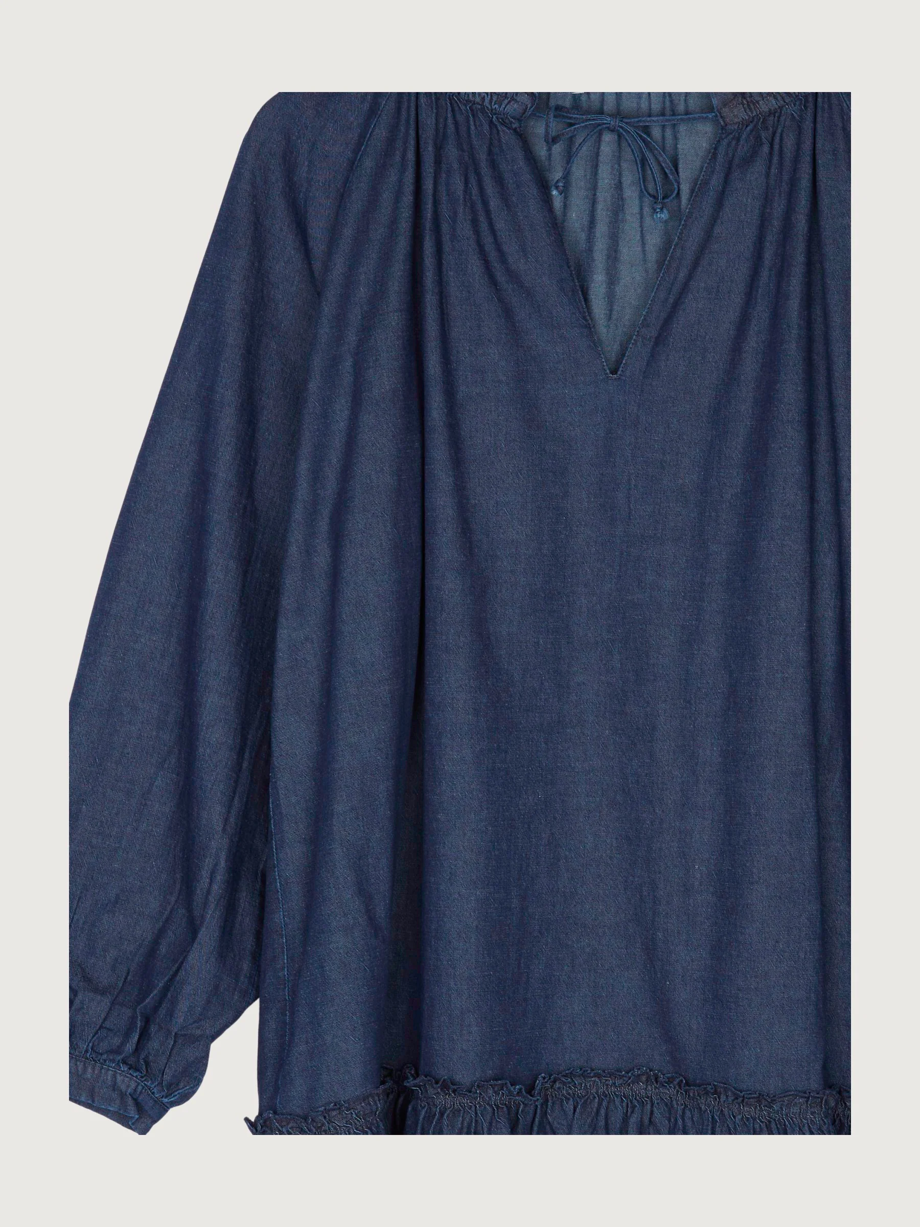 Second Hand Light Denim Kleid aus Bio-Baumwolle mit Leinen - Image 3