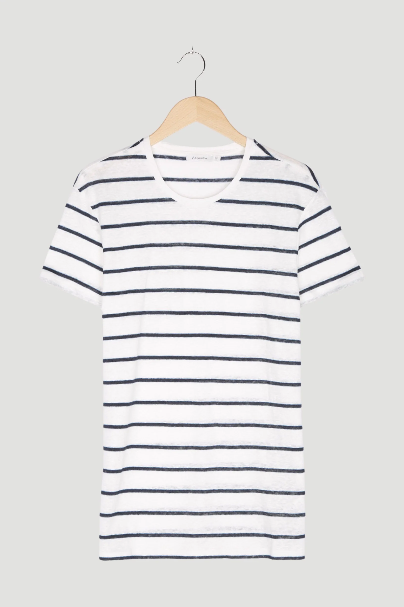 Secondhand Streifen-Shirt aus reinem Leinen - Image 7