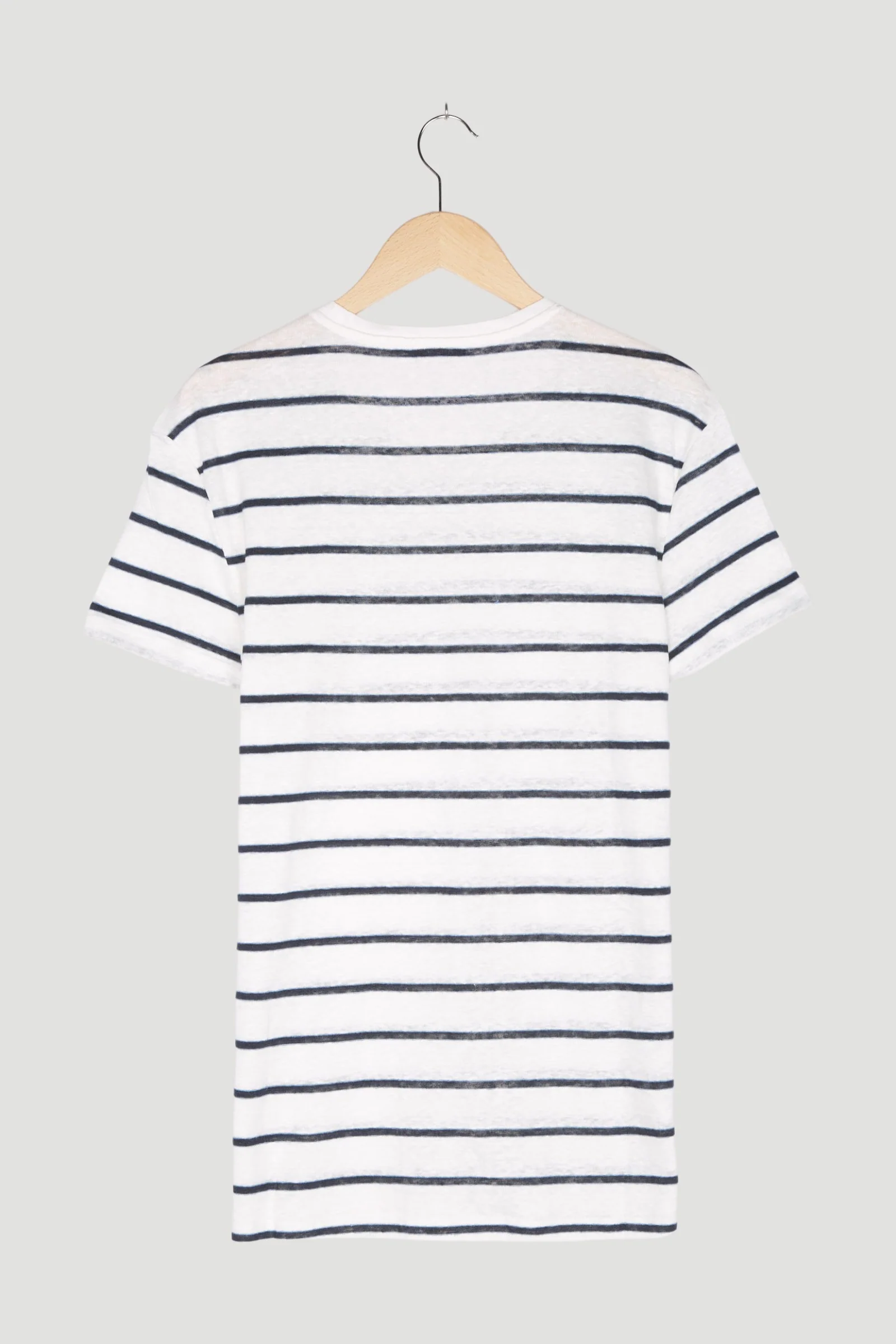 Secondhand Streifen-Shirt aus reinem Leinen - Image 8