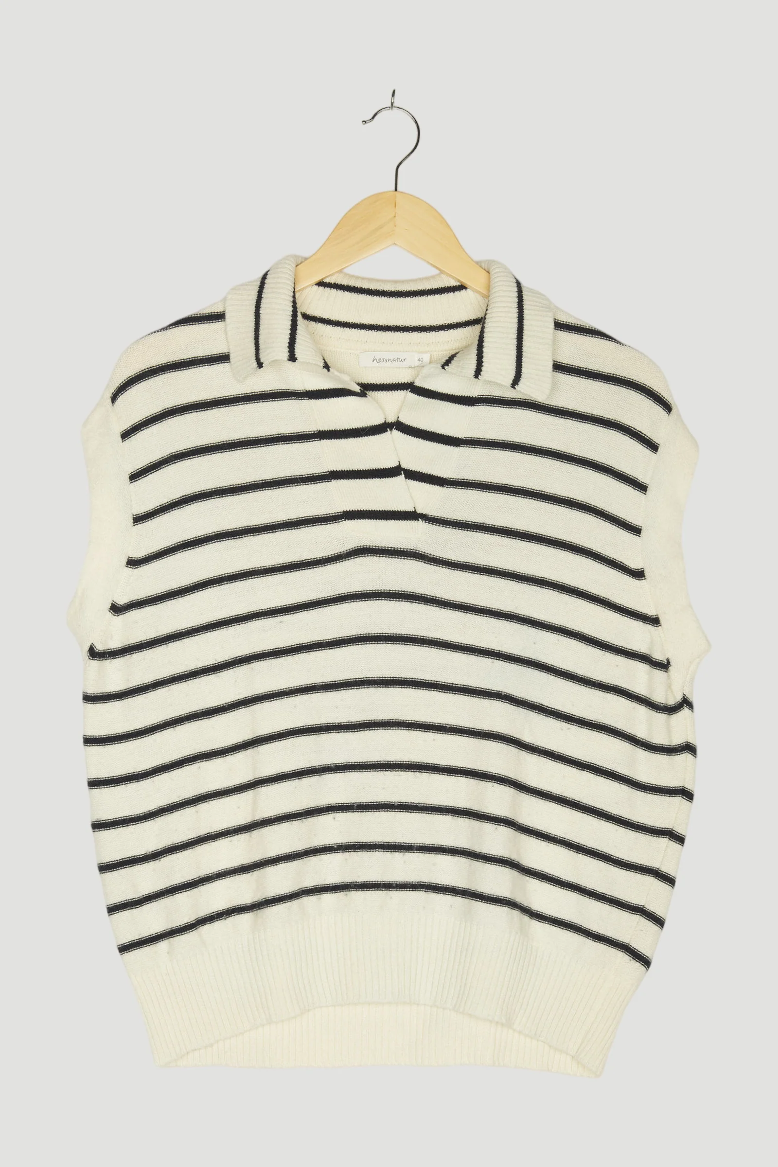 Second Hand Strick-Polo aus Bio-Baumwolle und Bio-Merinowolle
