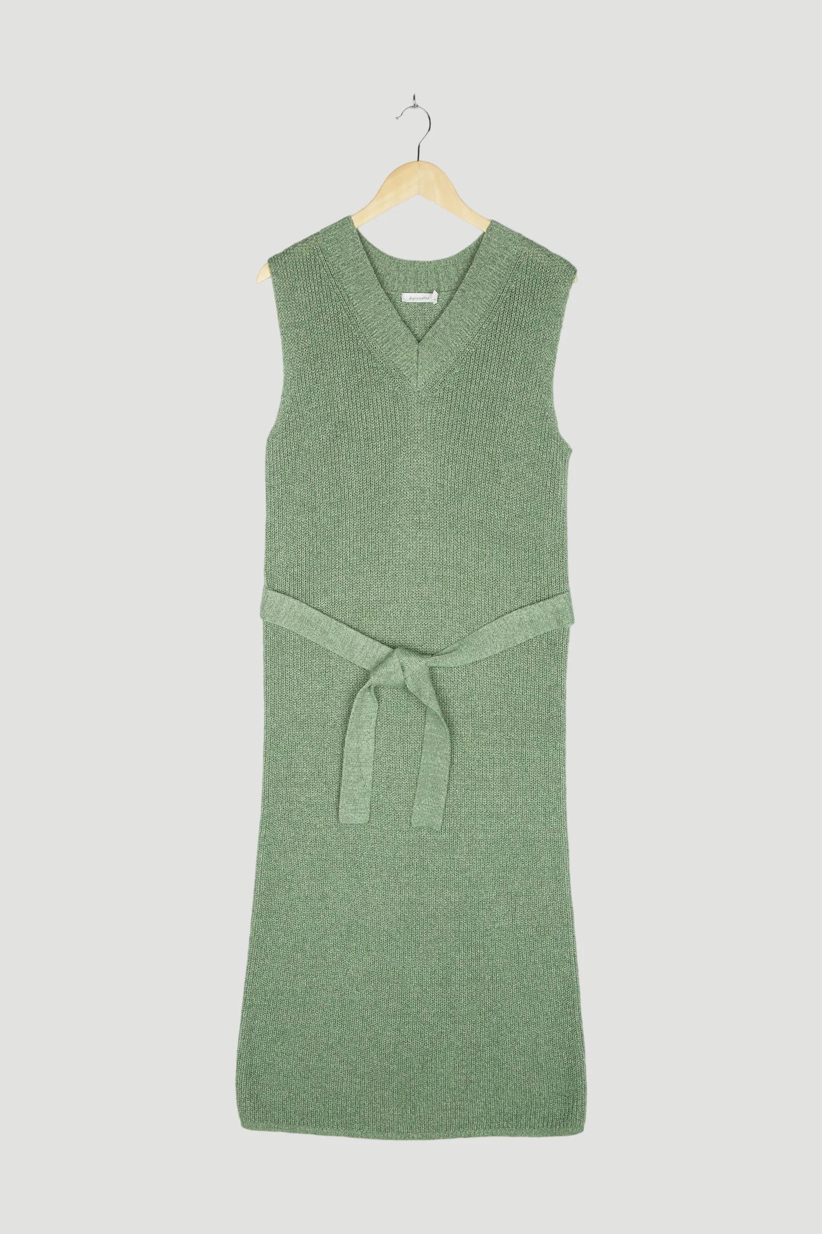Second Hand Strickkleid aus Bio-Baumwolle mit Leinen
