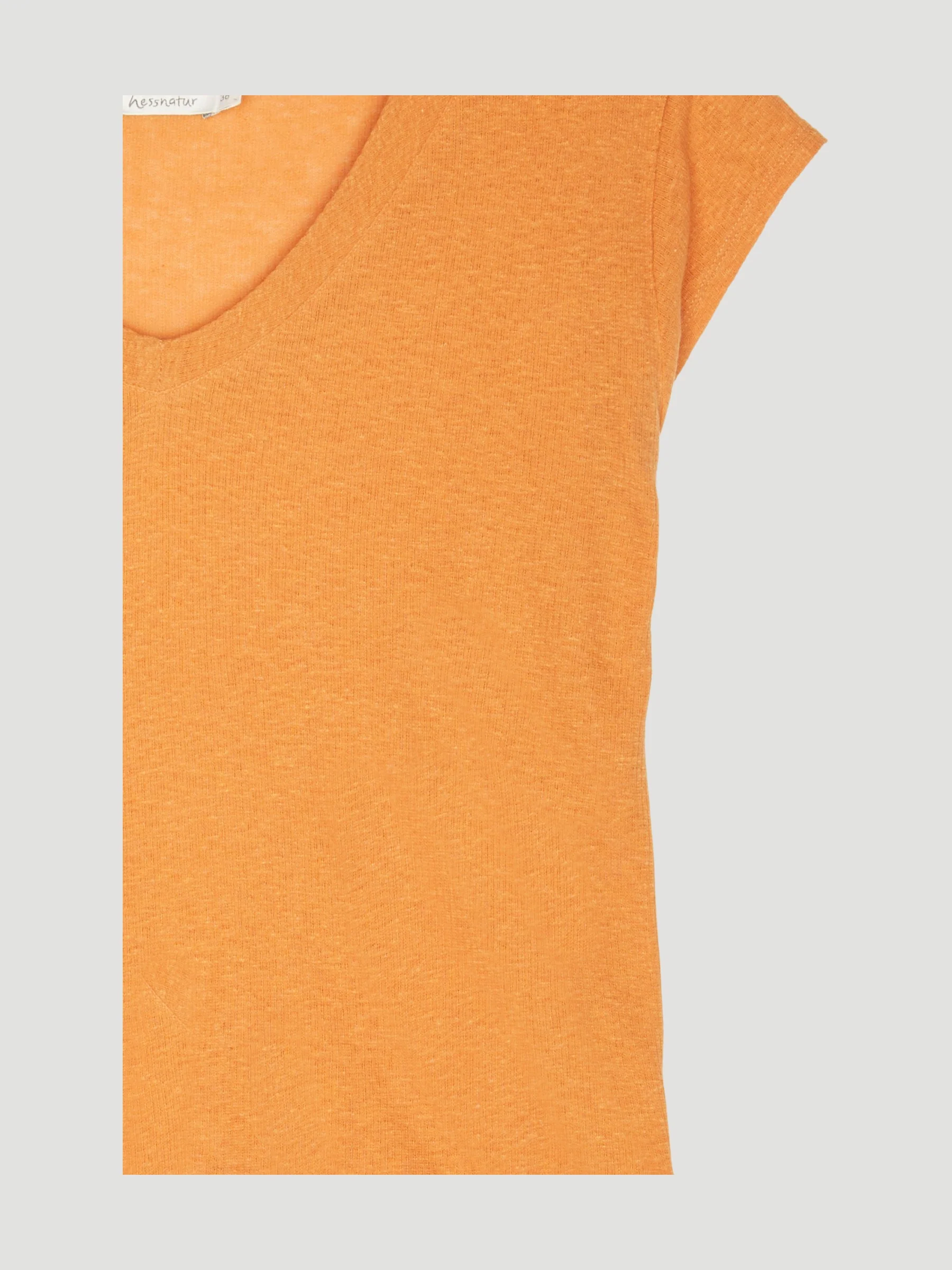Second Hand V-Shirt aus Bio-Baumwolle mit Seide und Leinen - Image 3