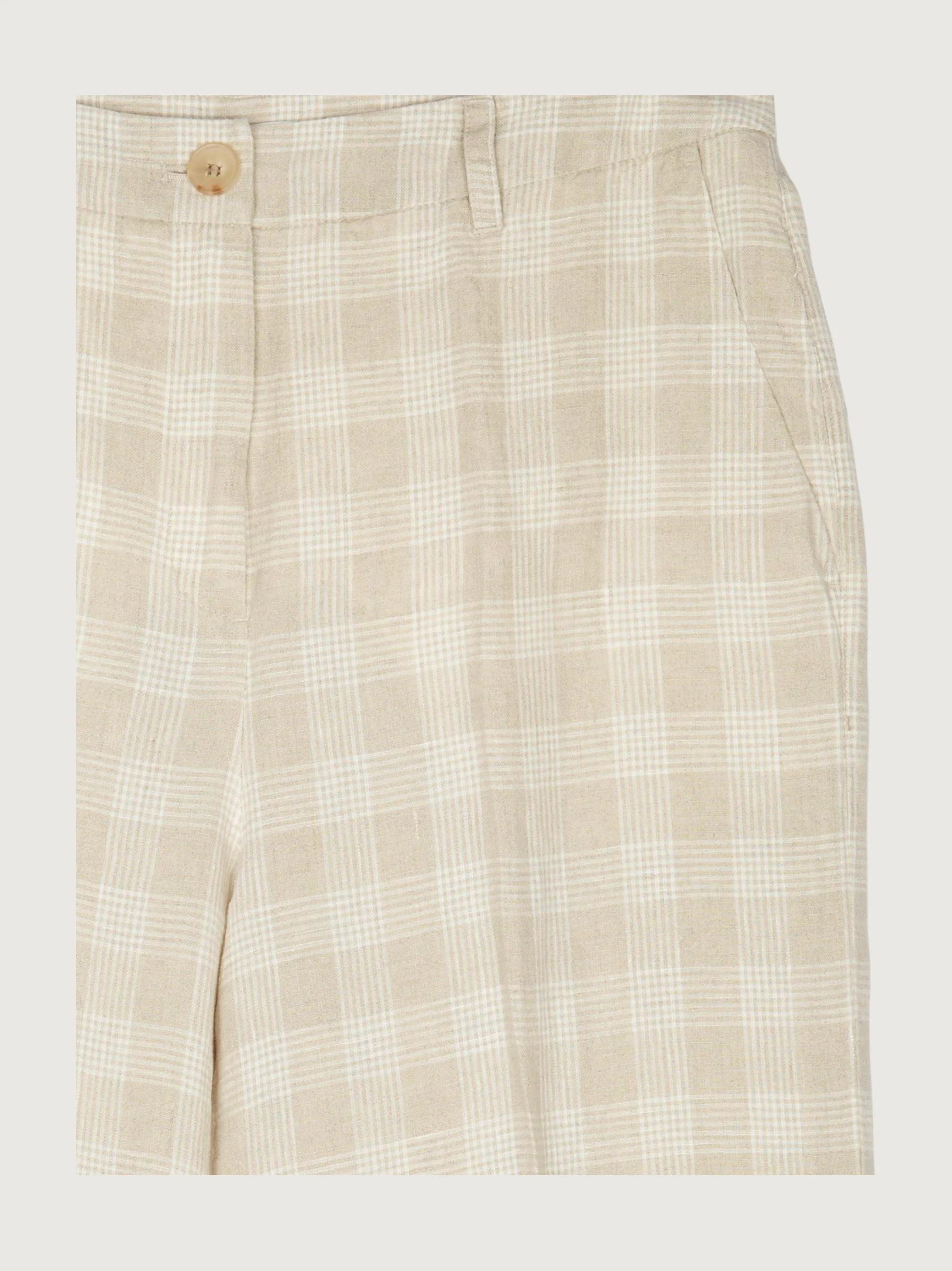 Second Hand Weite Karo-Hose aus reinem Bio-Leinen - Image 3