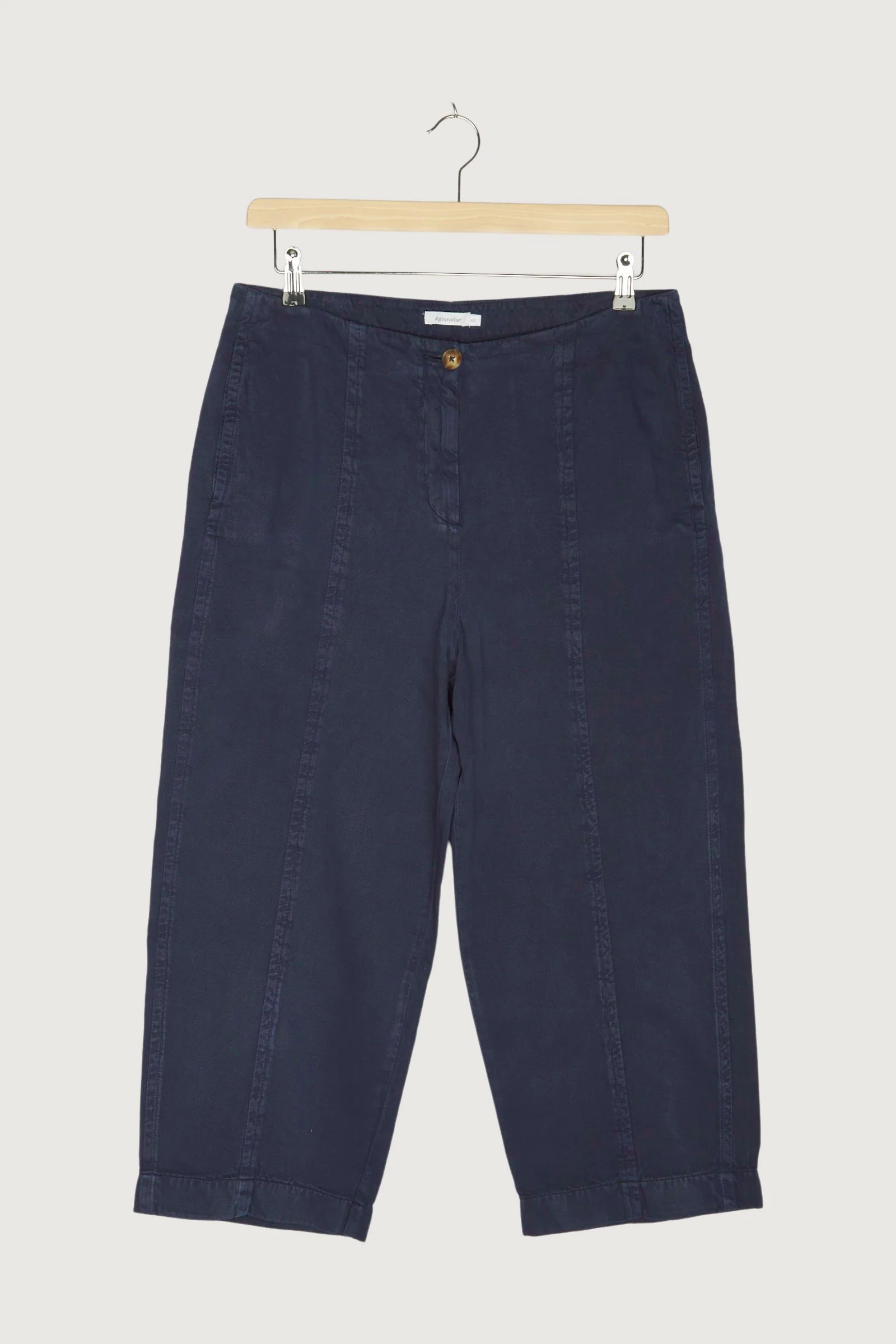 Secondhand 7/8-Hose aus Bio-Baumwolle mit Leinen
