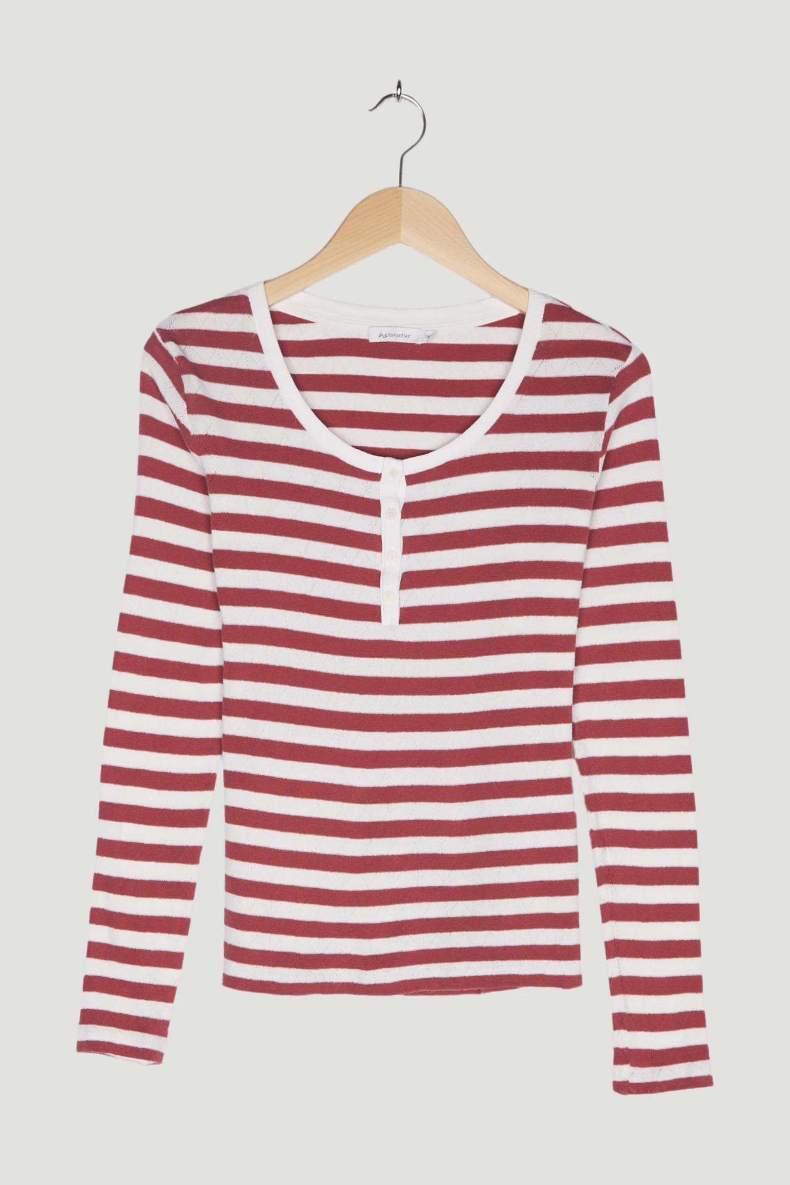Secondhand Ajour-Henleyshirt aus Bio-Baumwolle