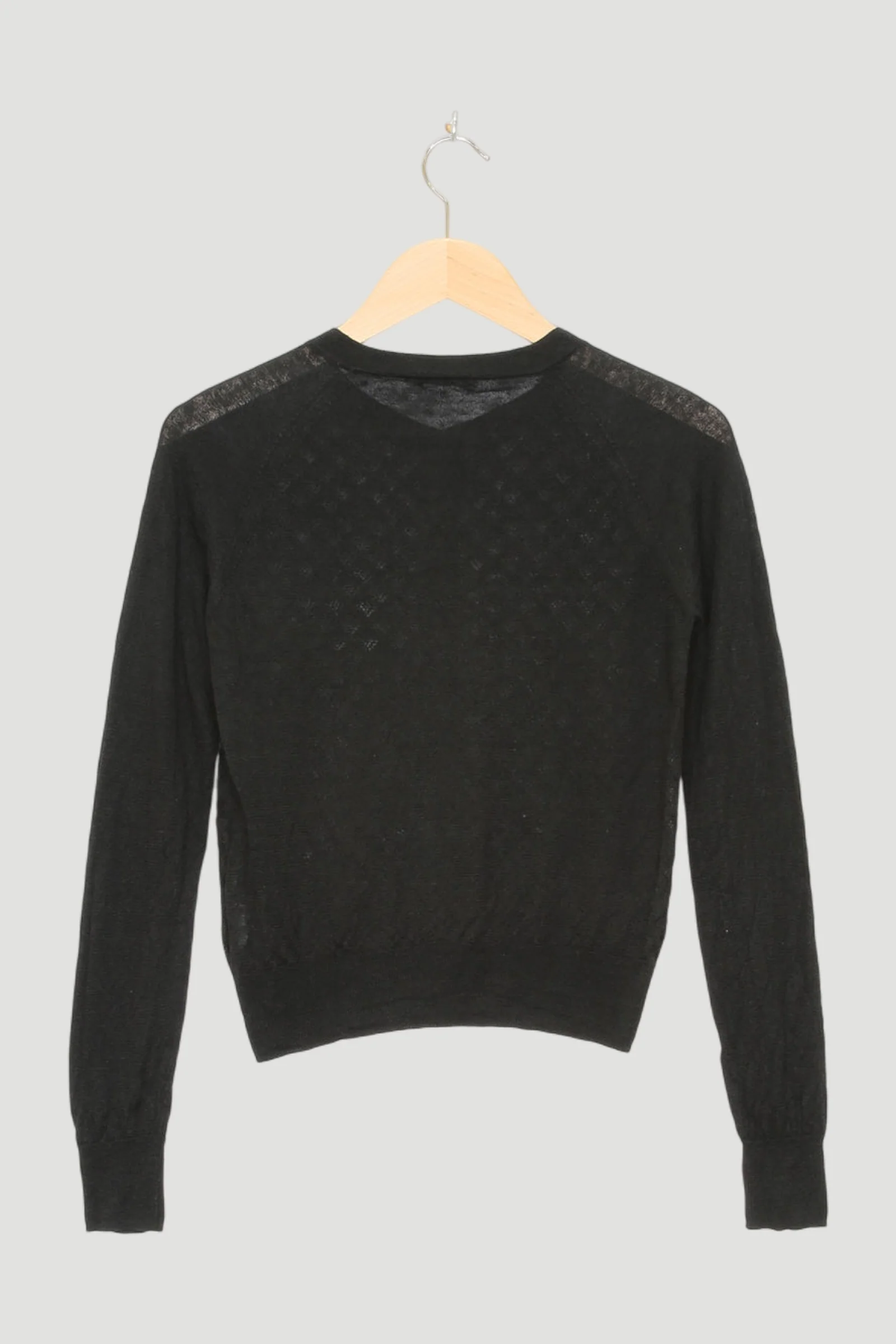 Secondhand Ajour-Strickjacke aus Leinen mit Seide - Image 2