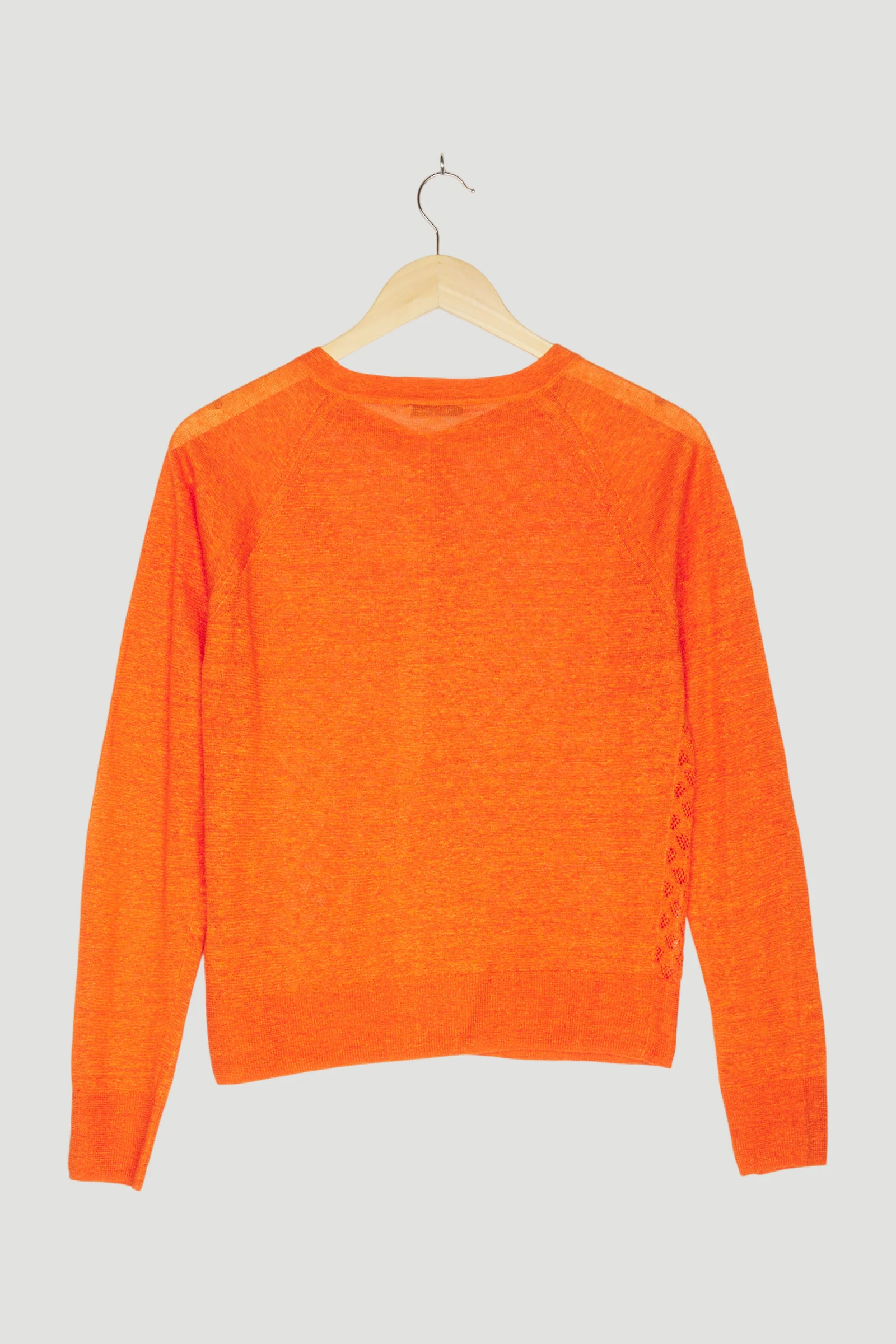 Secondhand Ajour-Strickjacke aus Leinen mit Seide - Image 5