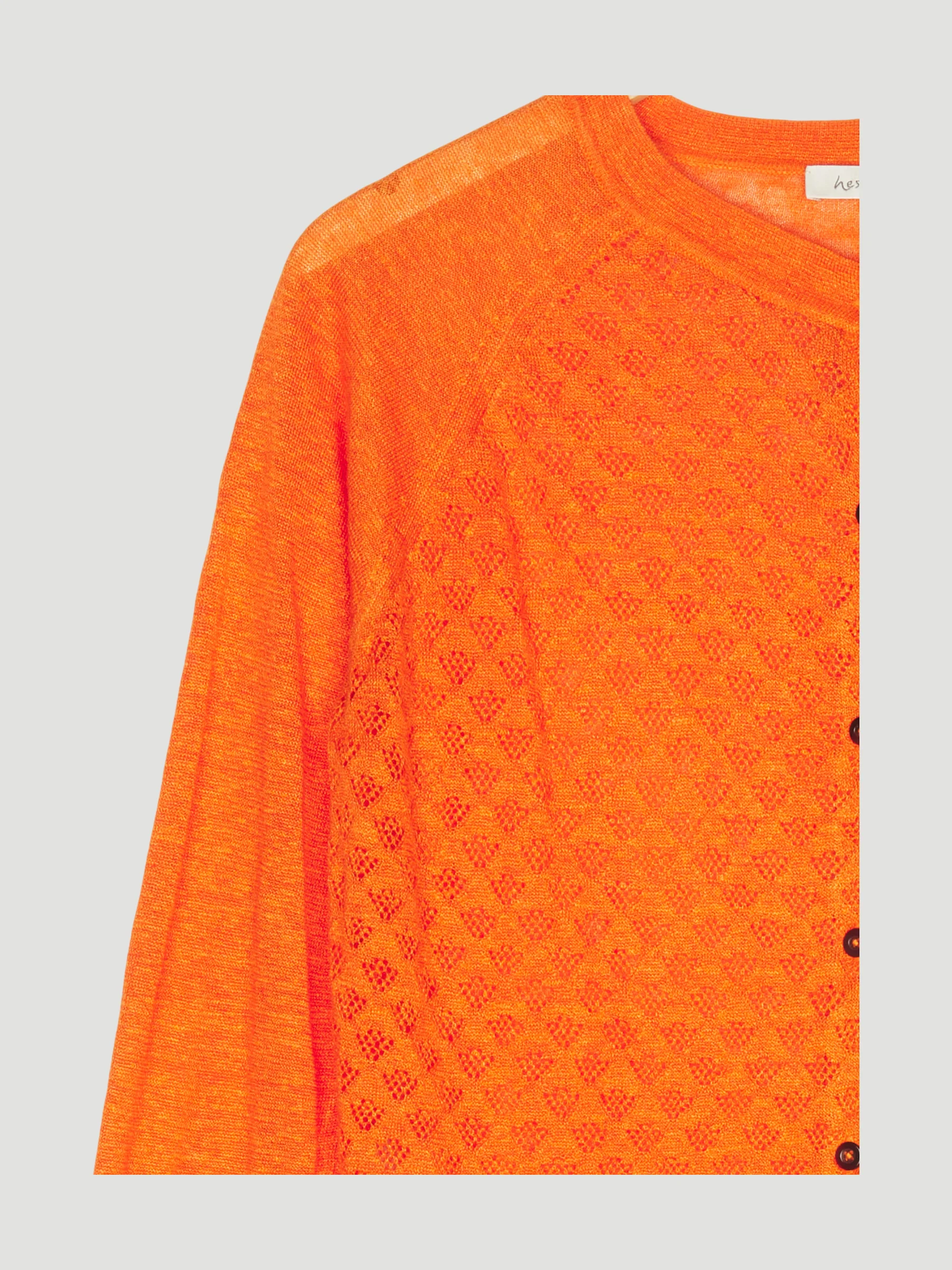 Secondhand Ajour-Strickjacke aus Leinen mit Seide - Image 6
