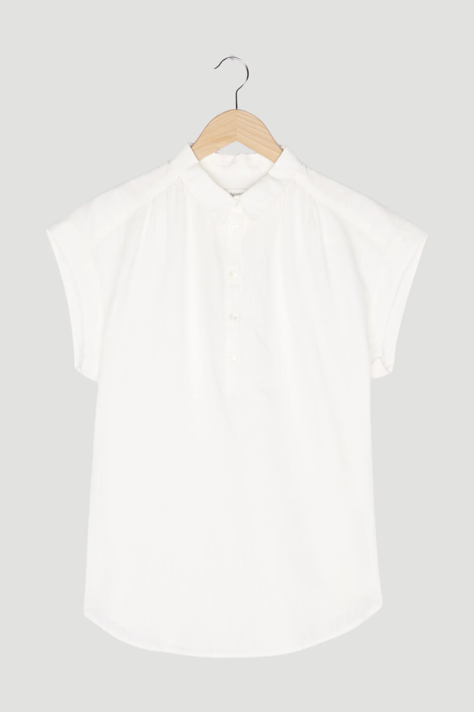 Secondhand Ärmellose Bluse aus Bio-Baumwolle mit Leinen - Image 4