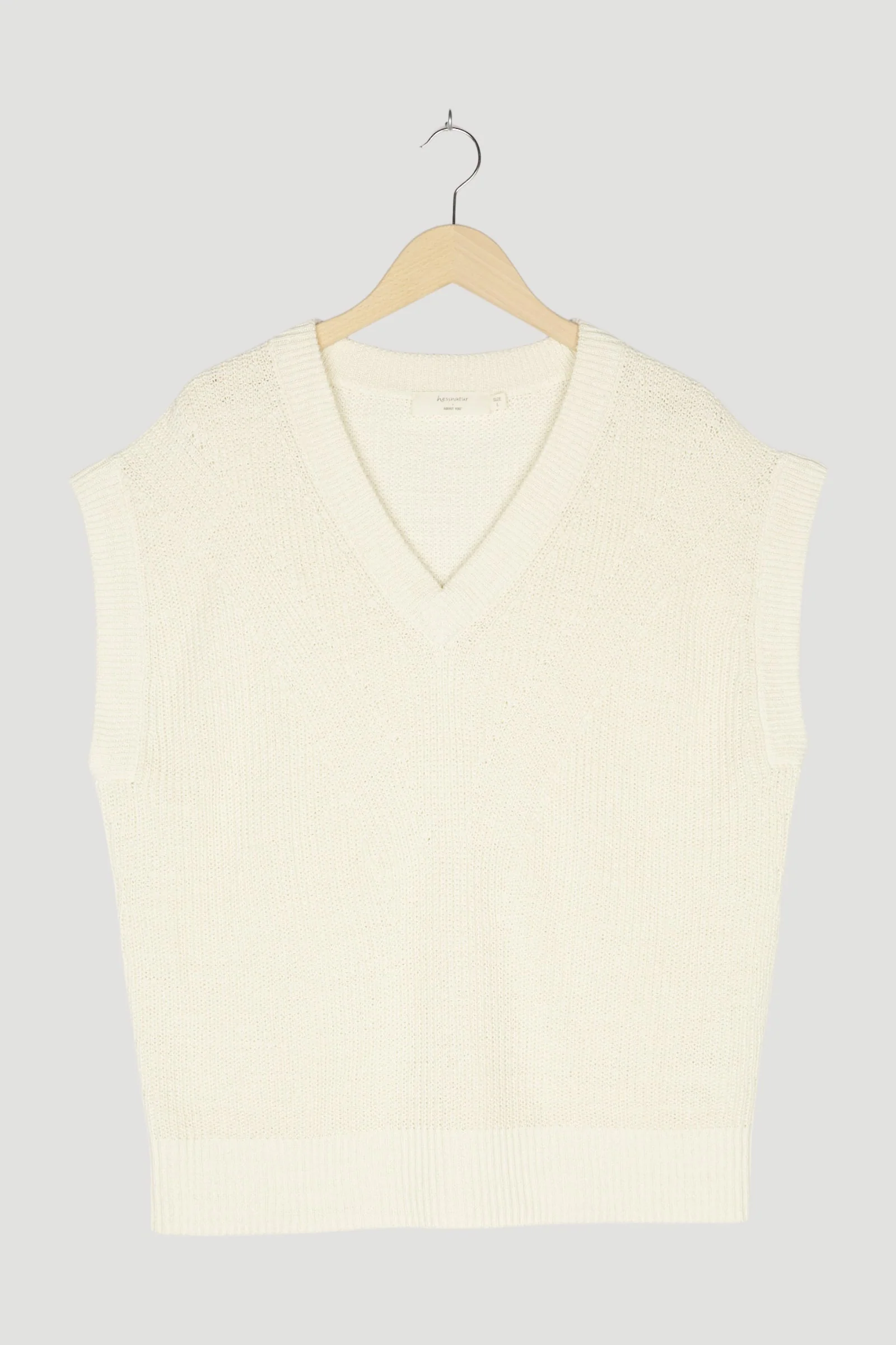 Secondhand Ärmelloser Pullover aus Leinen mit Bio-Baumwolle