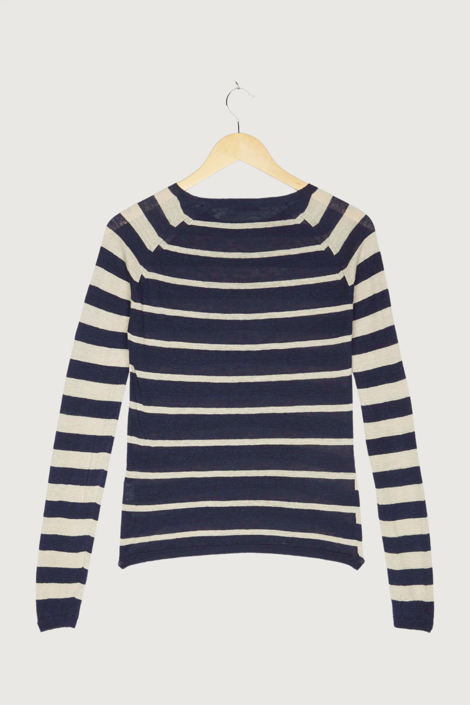 Secondhand Blockstreifen-Pullover aus Leinen mit Seide - Image 2