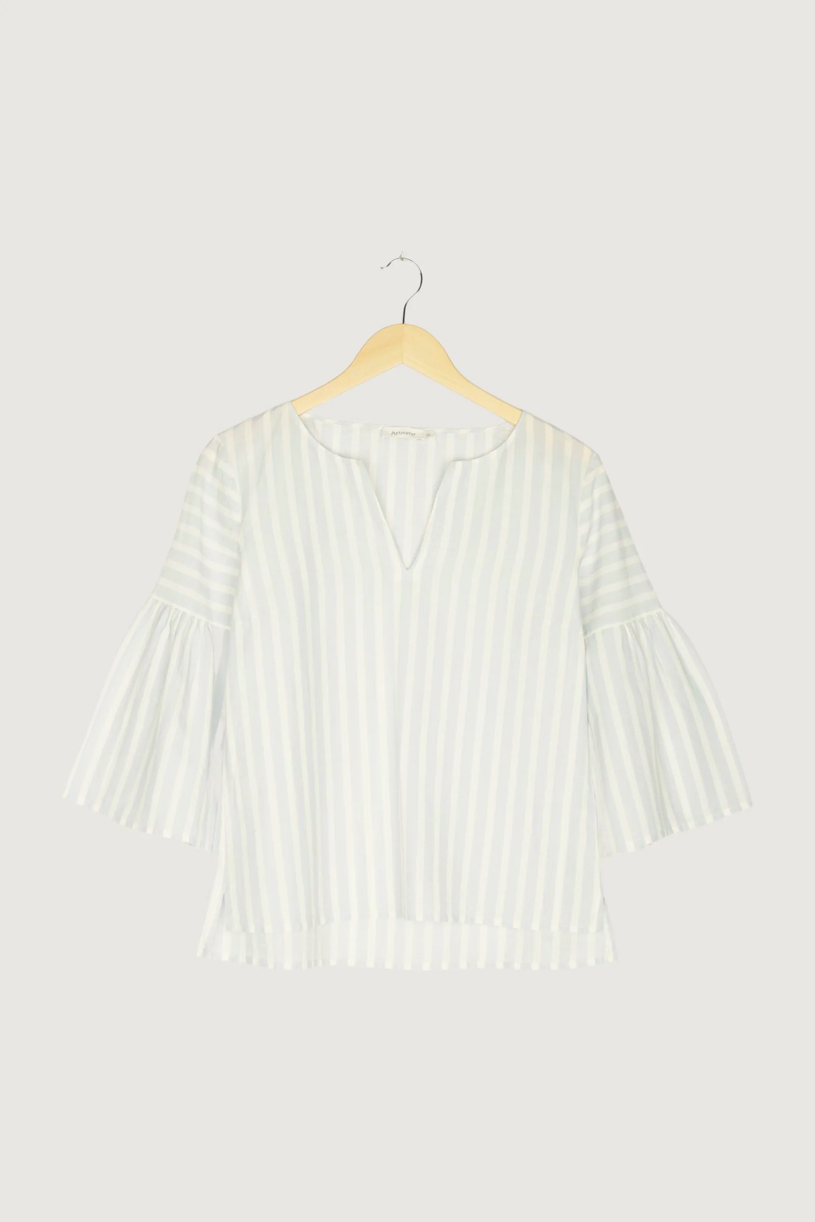 Secondhand Bluse aus Bio-Baumwolle mit Leinen