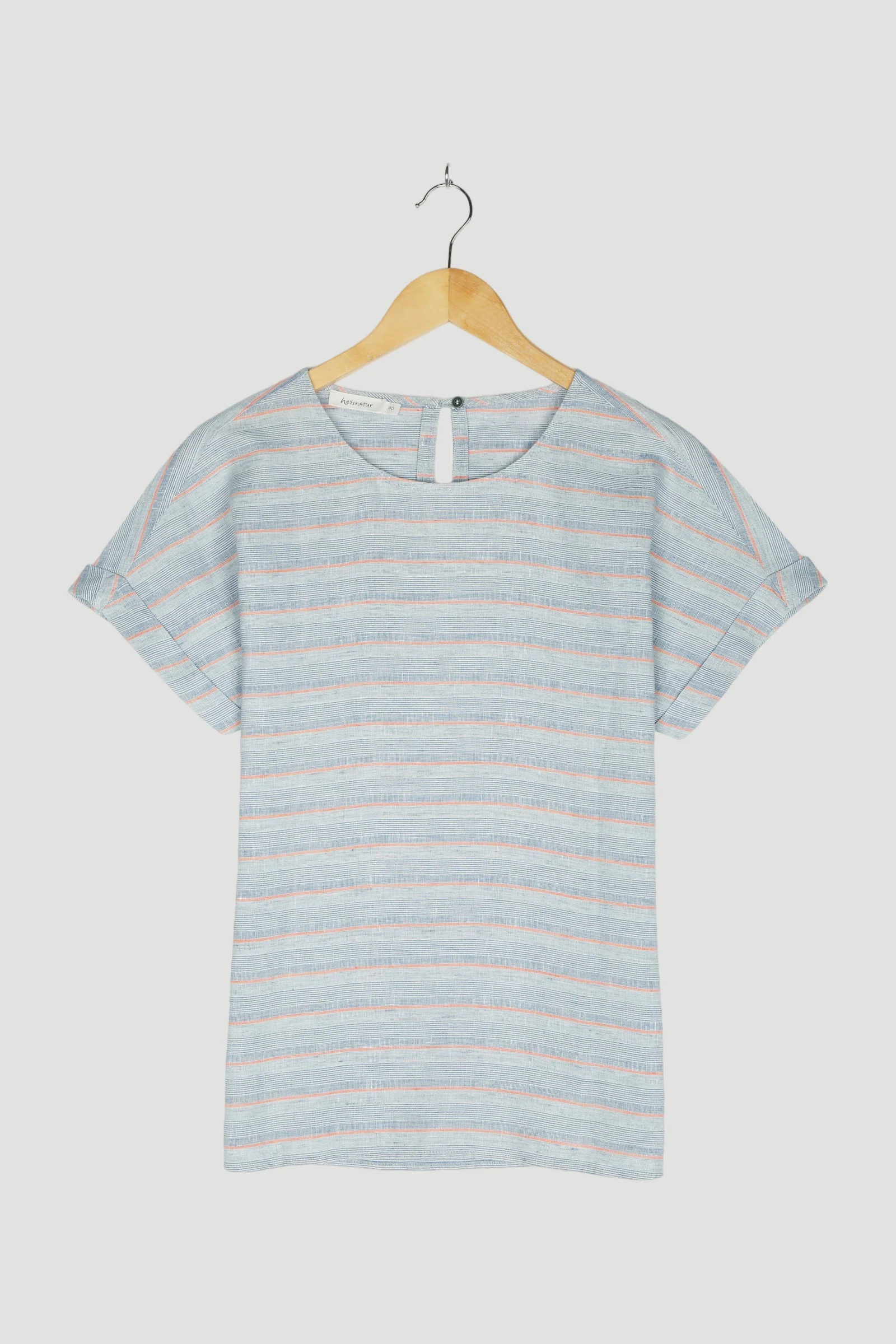 Secondhand Bluse aus Leinen mit Bio-Baumwolle