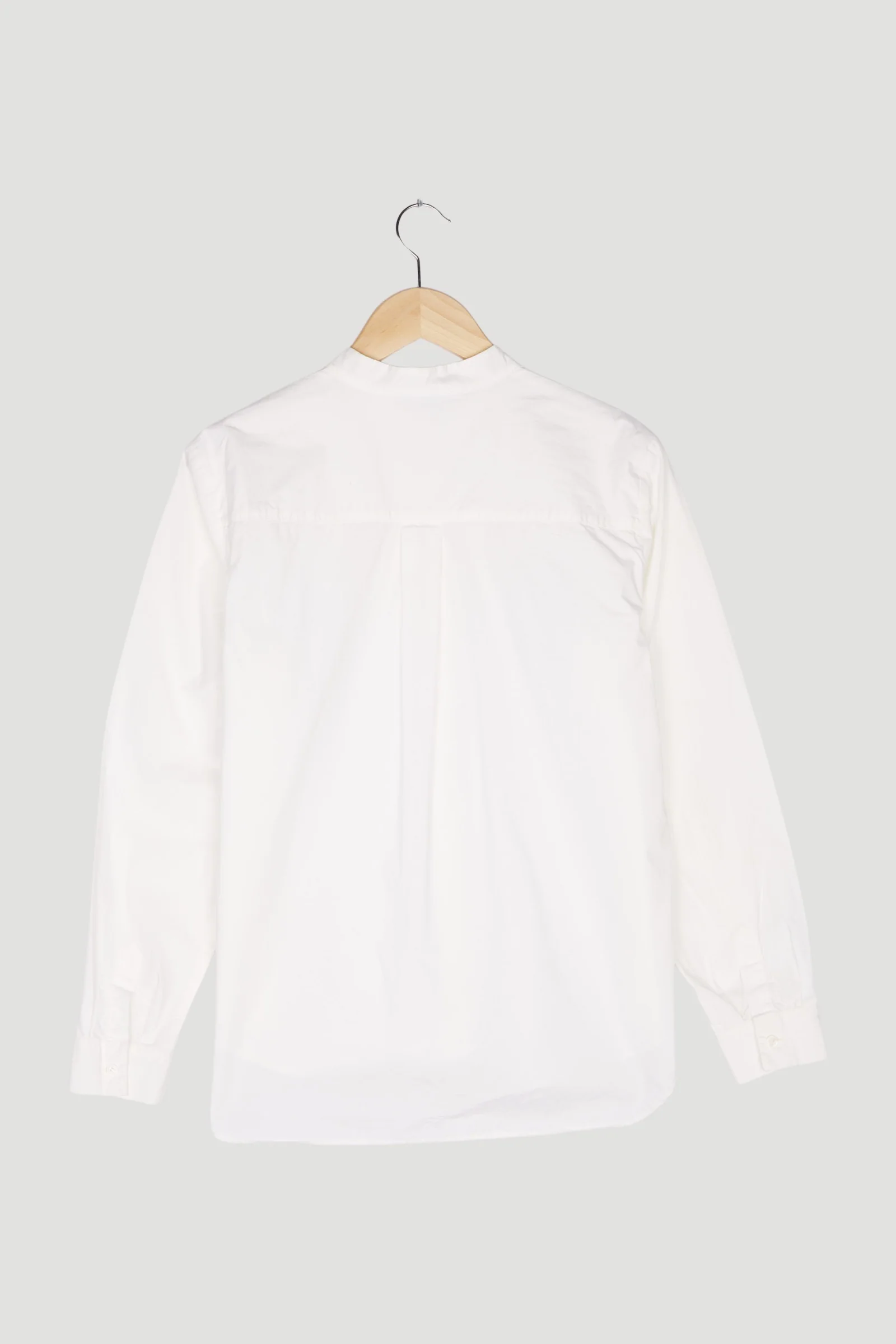 Secondhand Bluse mit Stehkragen aus reiner Bio-Baumwolle - Image 2
