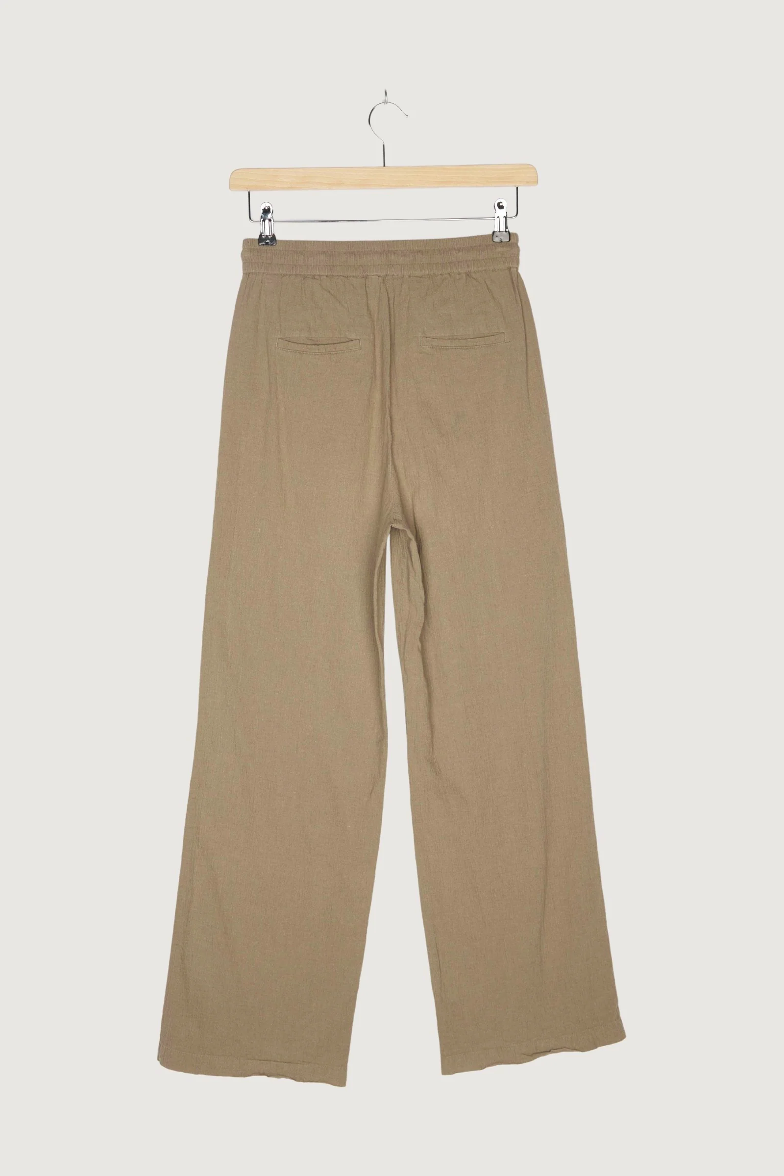 Secondhand Crêpe-Hose Flared aus Bio-Baumwolle mit Leinen - Image 2