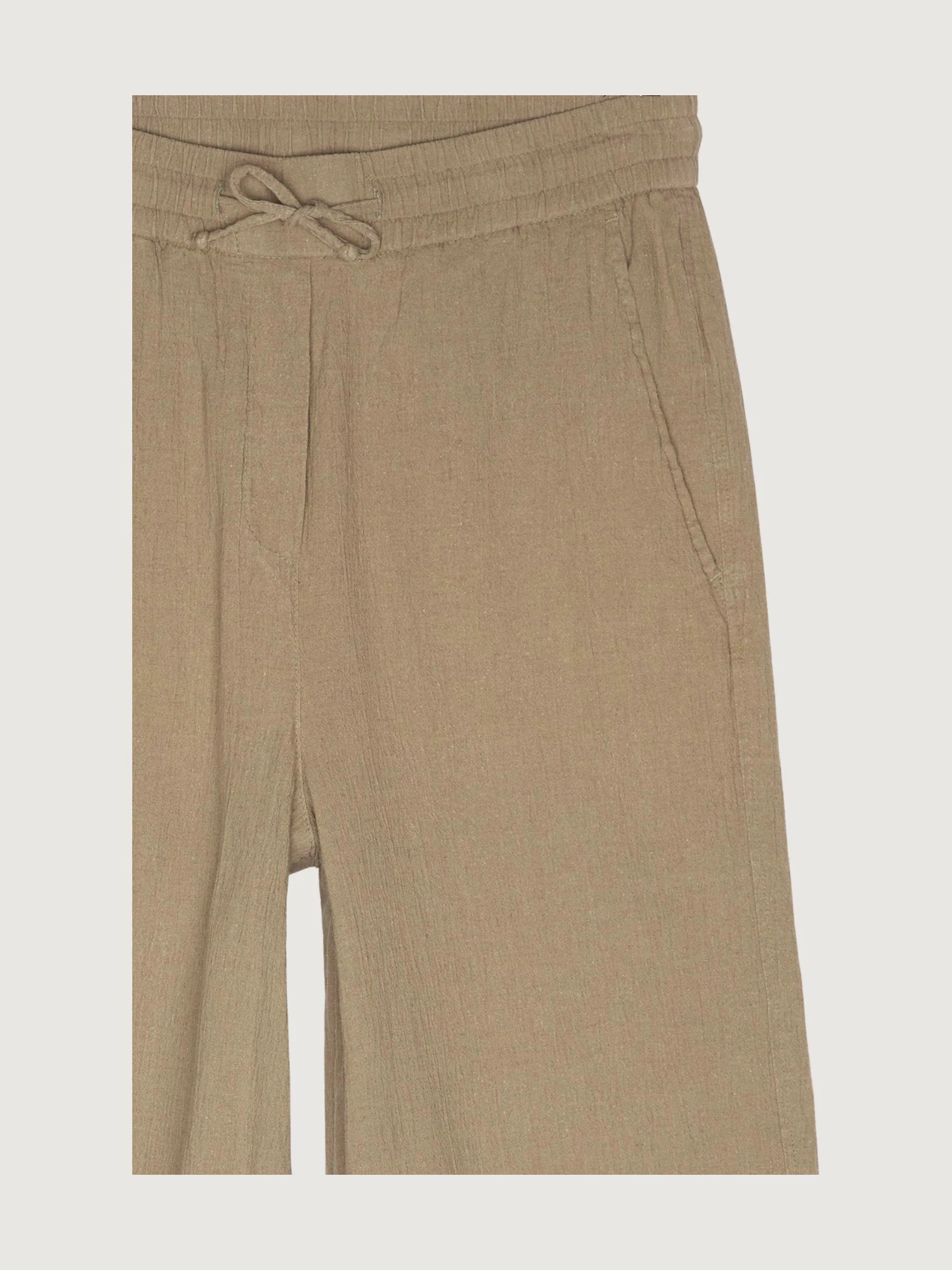 Secondhand Crêpe-Hose Flared aus Bio-Baumwolle mit Leinen - Image 3