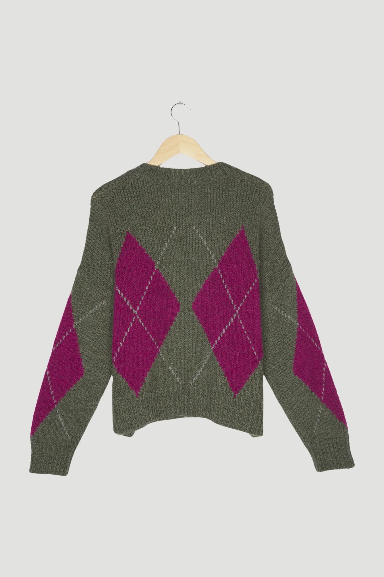 Secondhand Damen Argyle-Pullover aus Schurwolle mit Alpaka - Image 2
