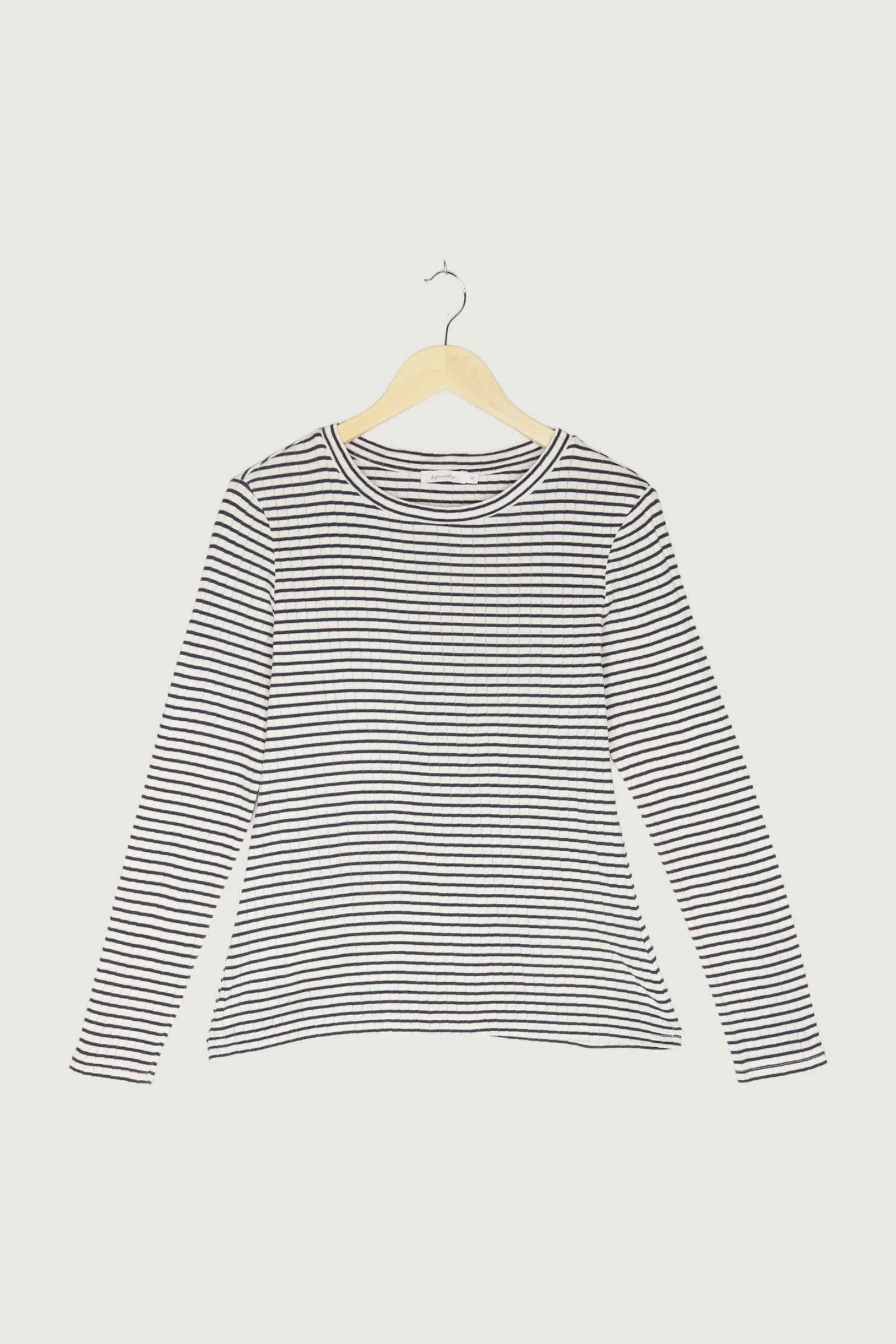 Secondhand Damen Langarm-Ringelshirt aus reiner Bio-Baumwolle - Image 18