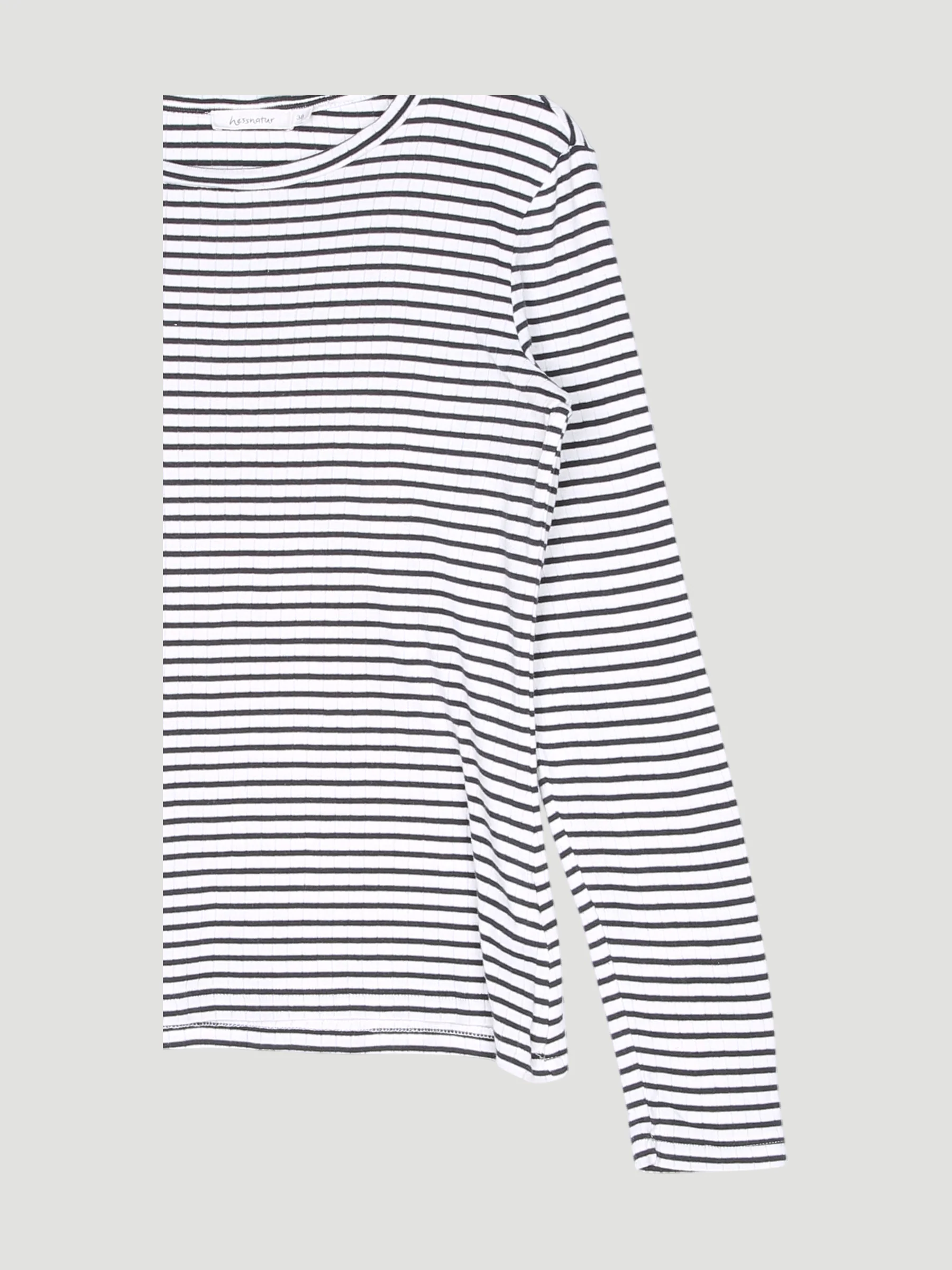 Secondhand Damen Langarm-Ringelshirt aus reiner Bio-Baumwolle - Image 3