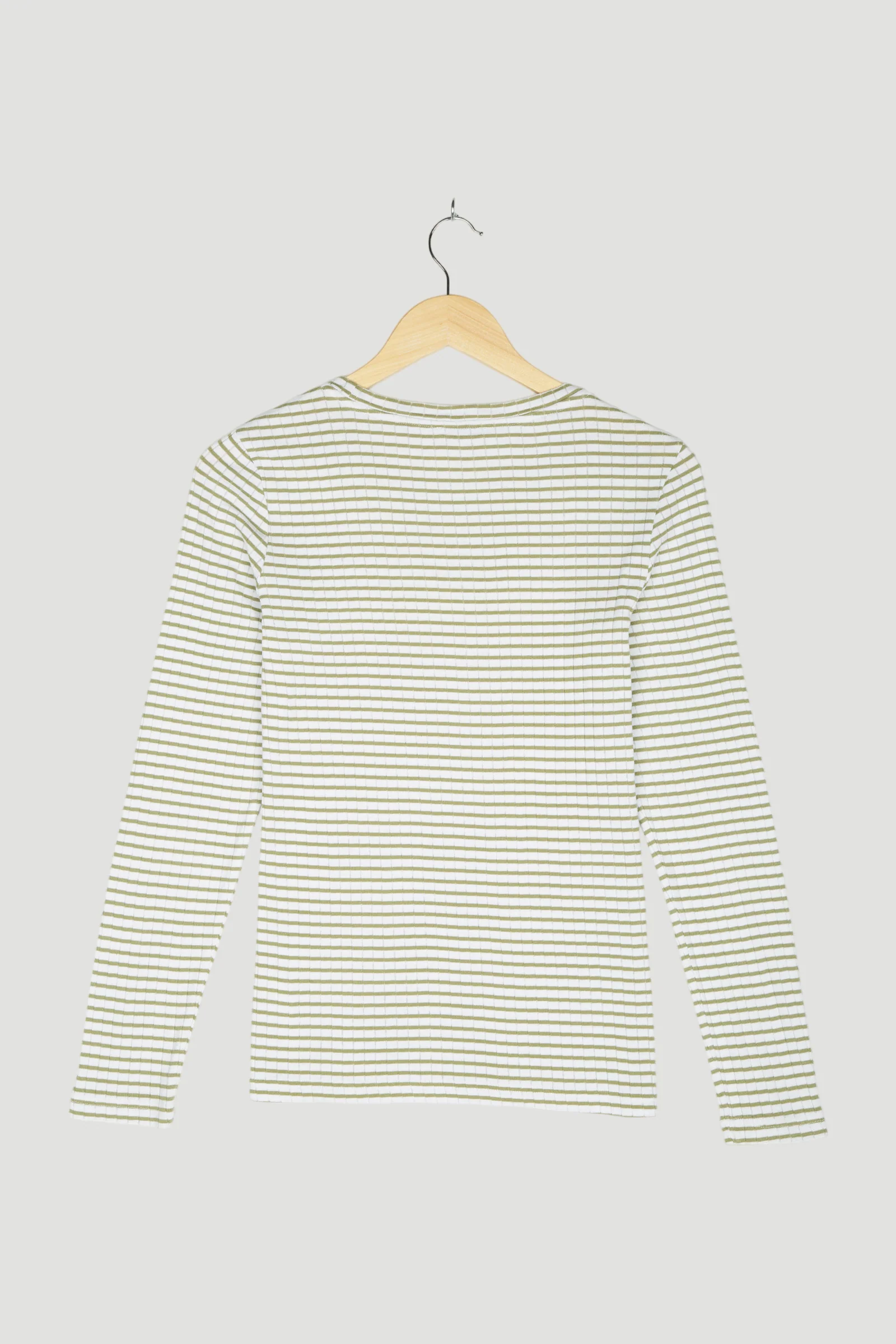 Secondhand Damen Langarm-Ringelshirt aus reiner Bio-Baumwolle - Image 8