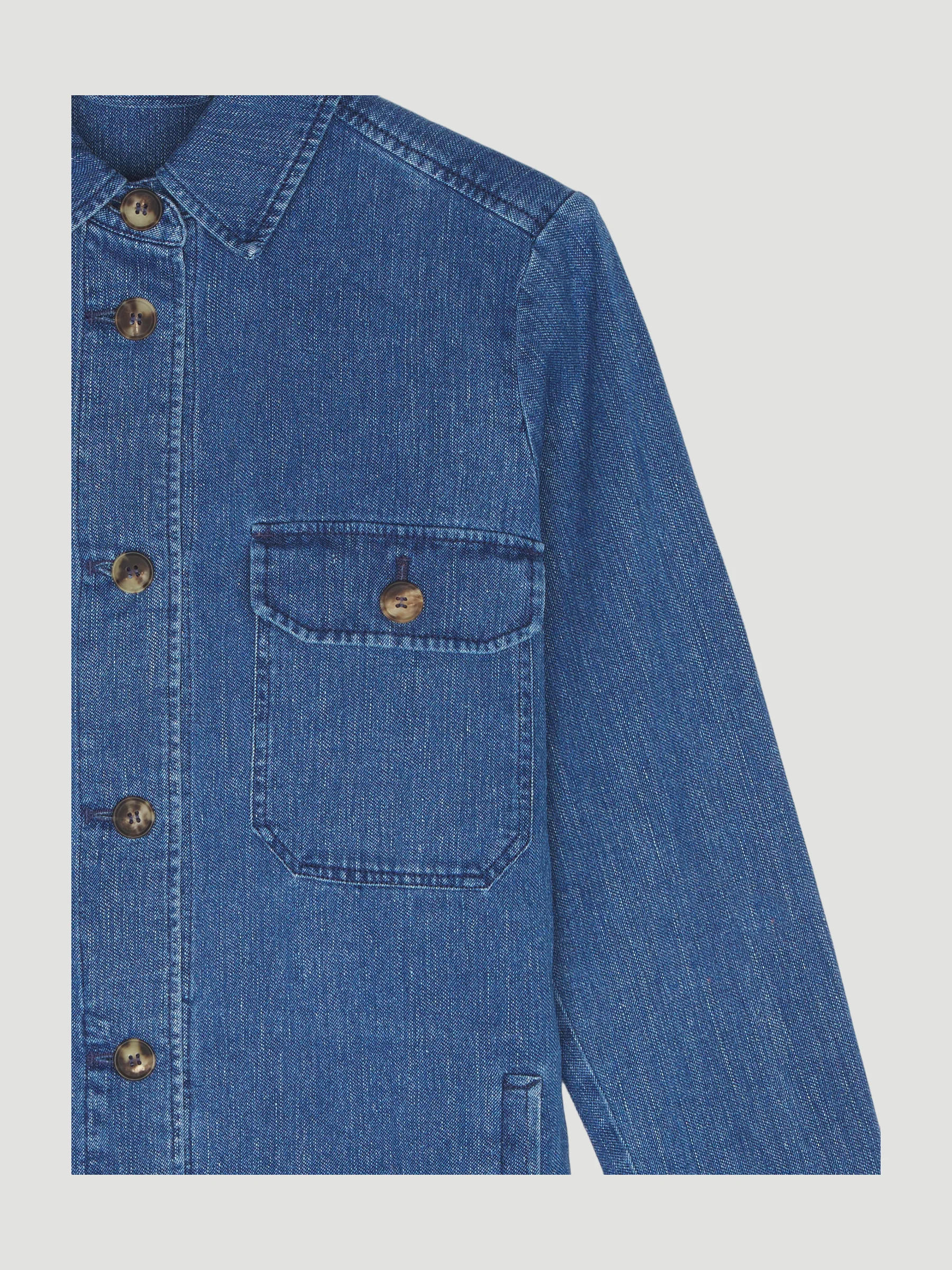 Secondhand Denim-Overshirt aus Hanf mit Bio-Baumwolle - Image 3