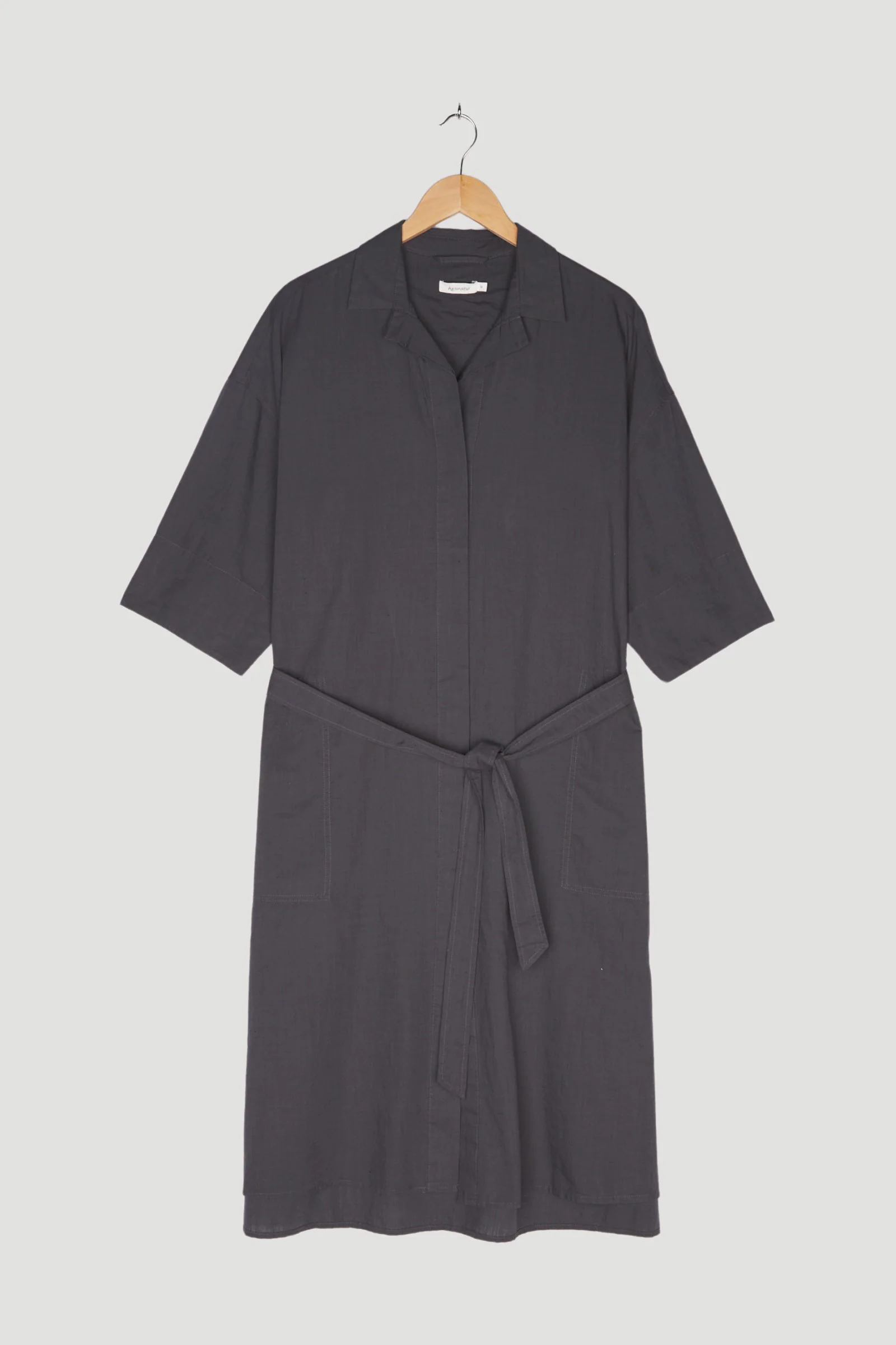 Secondhand Hemdblusen-Kleid aus Bio-Baumwolle mit Leinen - Image 4
