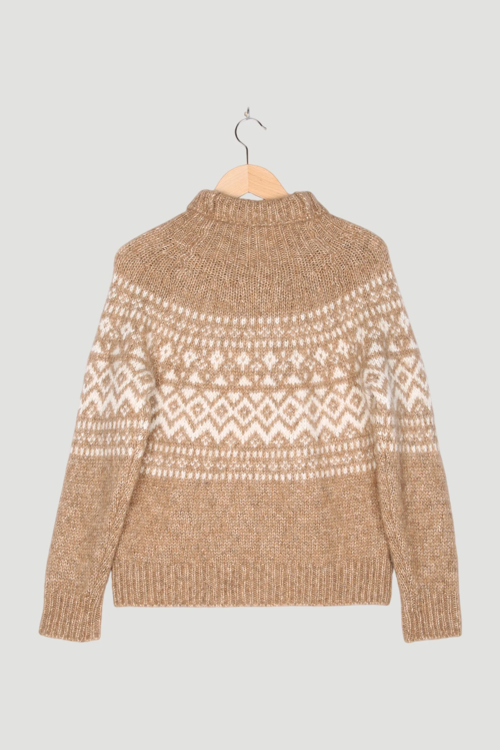 Secondhand Jacquard-Pullover aus Alpaka mit Baumwolle - Image 2