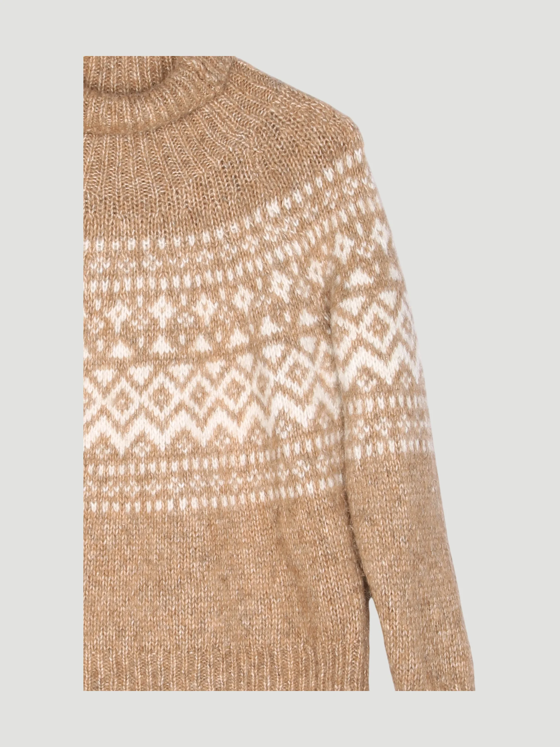 Secondhand Jacquard-Pullover aus Alpaka mit Baumwolle - Image 4