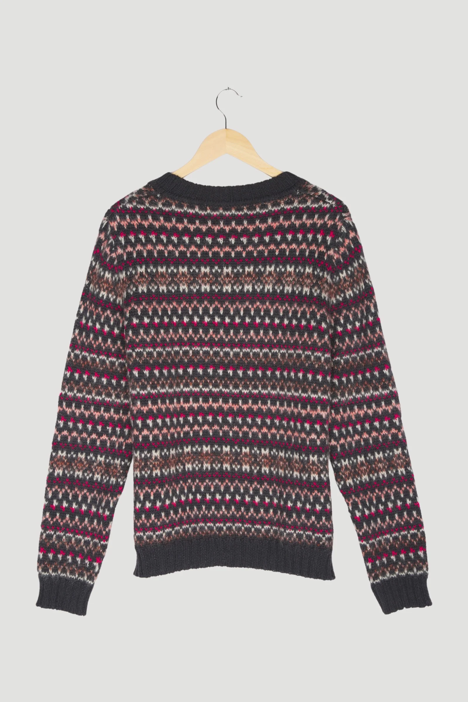 Secondhand Jacquard-Pullover aus Alpaka mit Seide und Mohair - Image 2