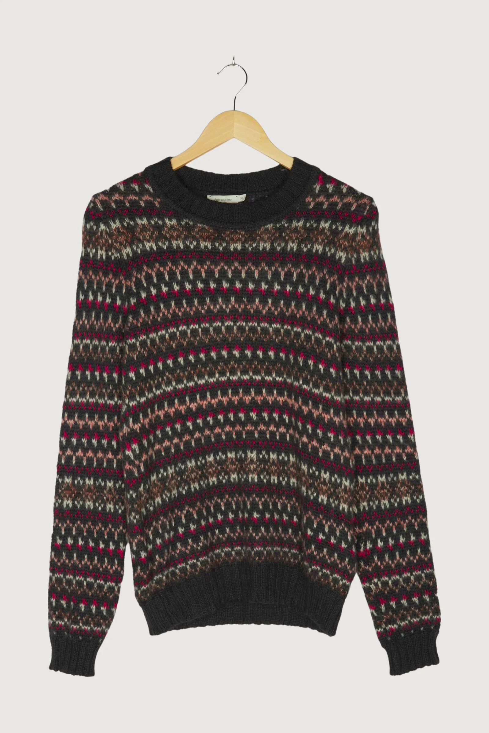 Secondhand Jacquard-Pullover aus Alpaka mit Seide und Mohair - Image 4