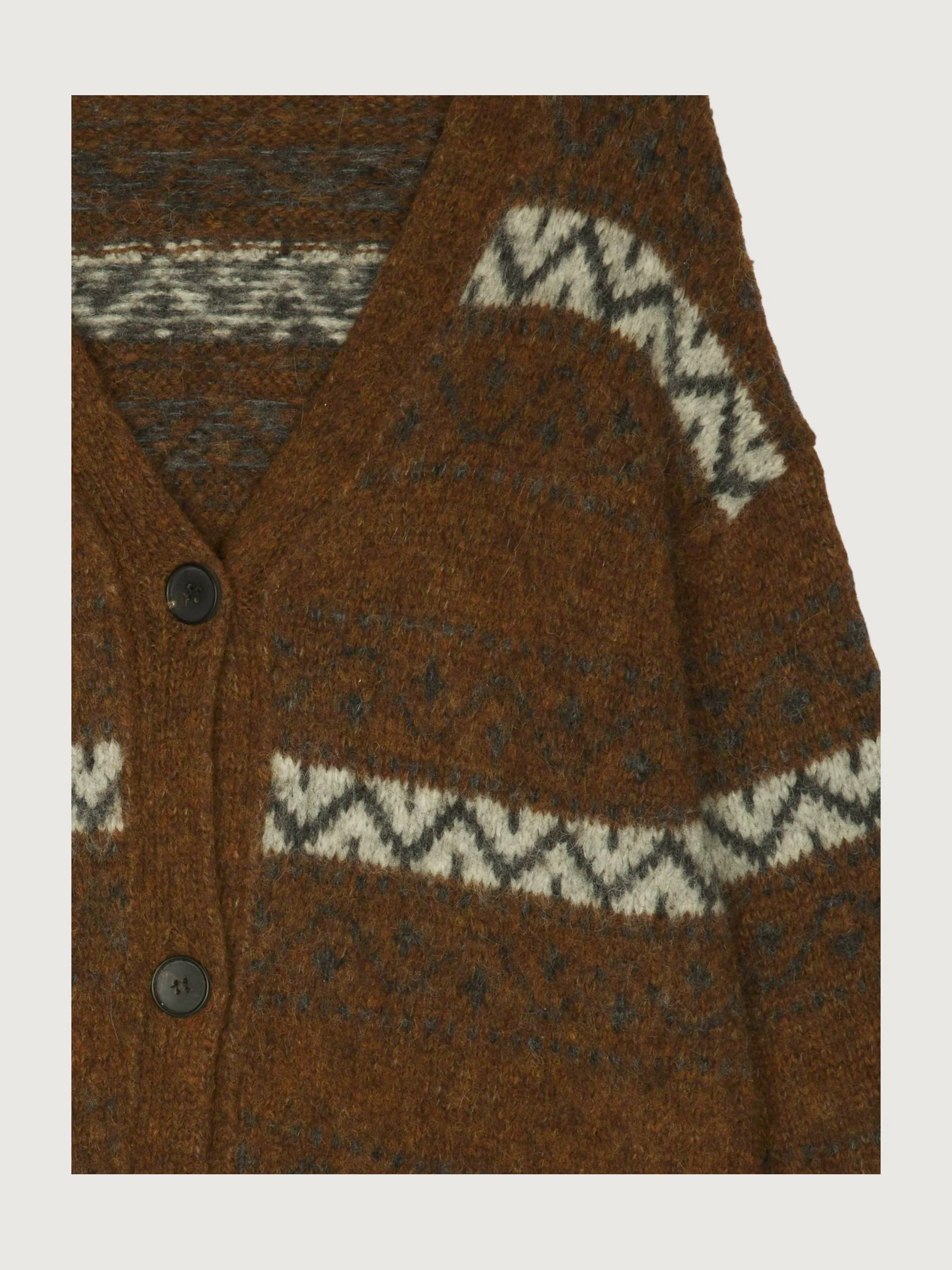 Secondhand Jacquard-Strickjacke aus Alpaka mit Pima Baumwolle - Image 3