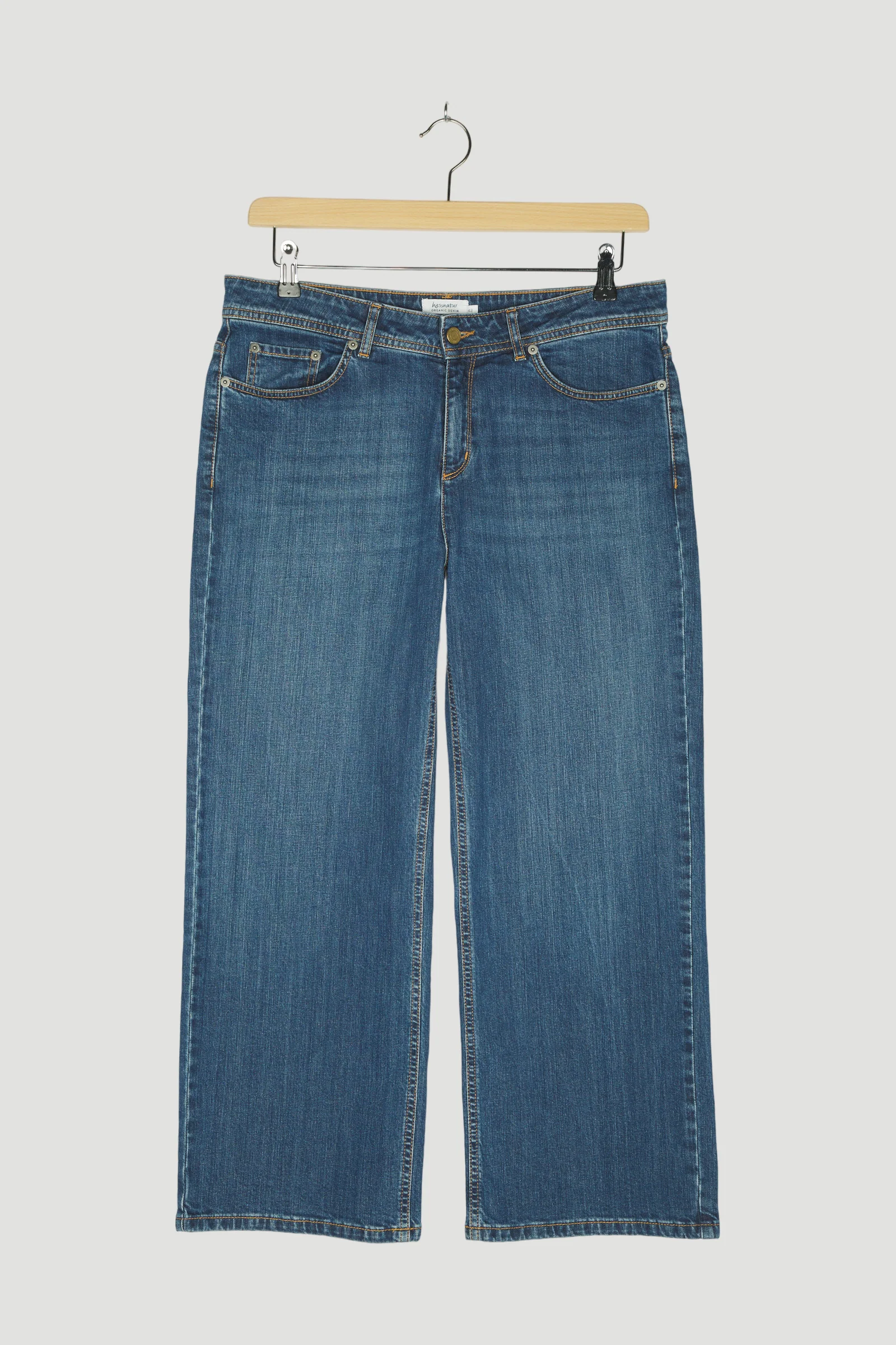 Secondhand Jeans Wide Leg Cropped aus Bio-Denim