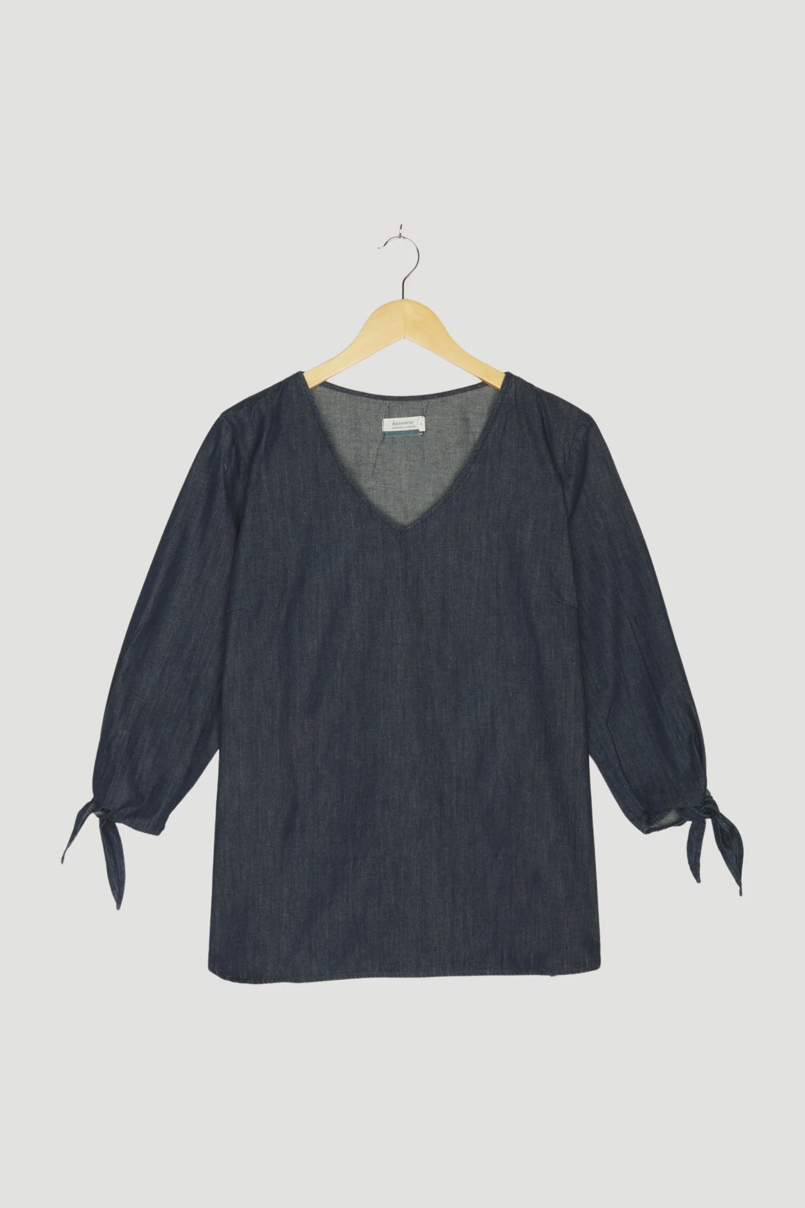 Secondhand Jeansbluse aus reiner Bio-Baumwolle