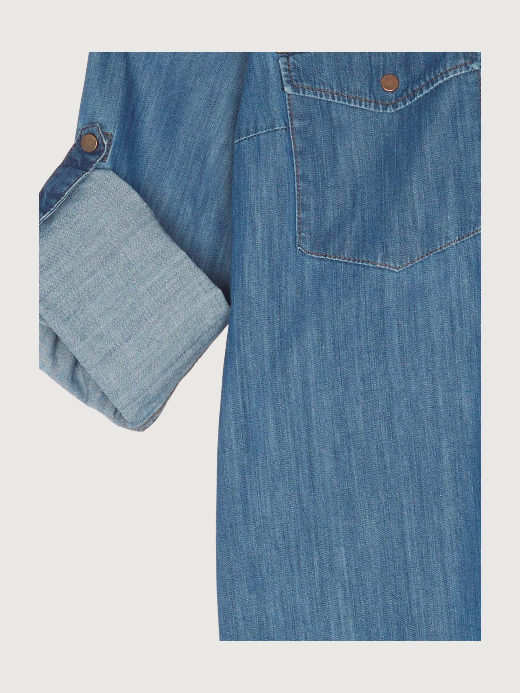 Secondhand Jeansbluse aus reiner Bio-Baumwolle - Image 3