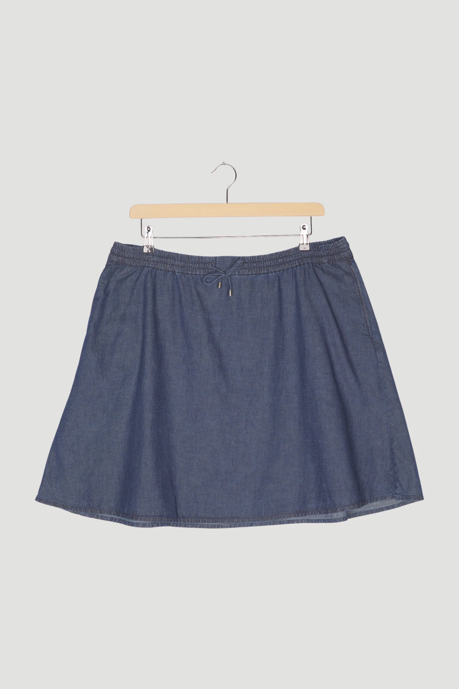 Secondhand Jeansrock aus Bio-Baumwolle mit Leinen