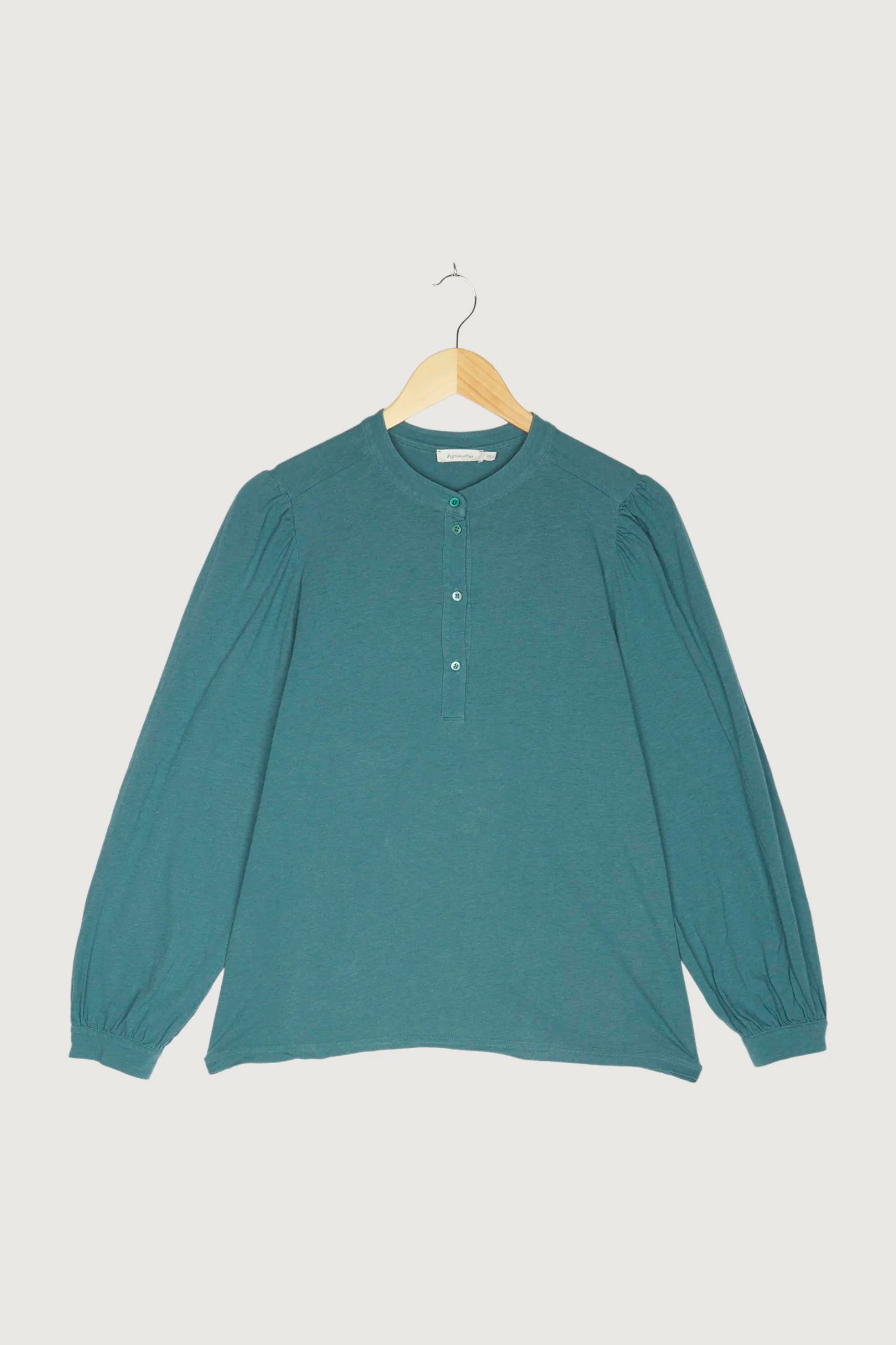 Secondhand Jersey-Bluse aus Bio-Baumwolle mit Schurwolle - Image 10