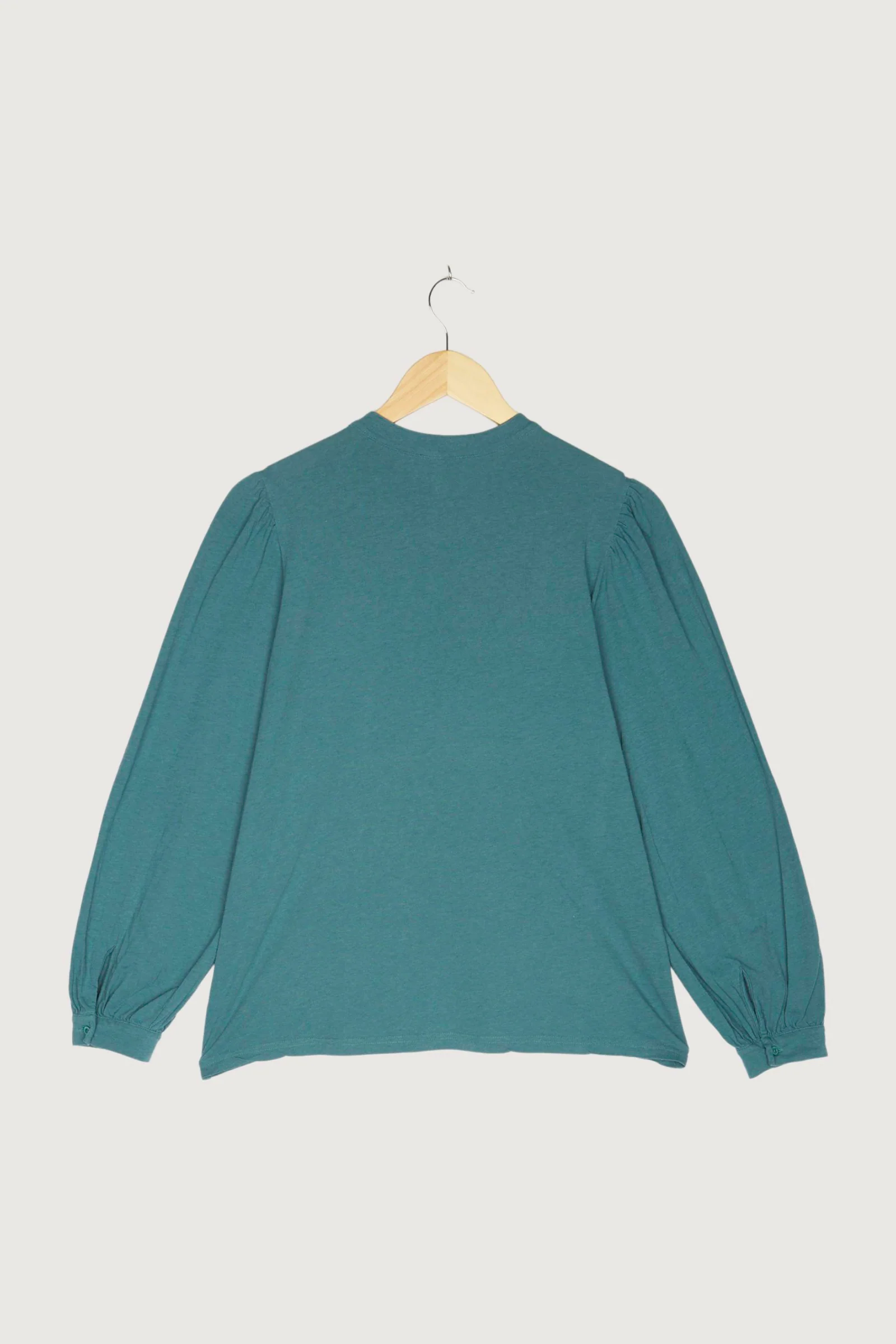 Secondhand Jersey-Bluse aus Bio-Baumwolle mit Schurwolle - Image 11