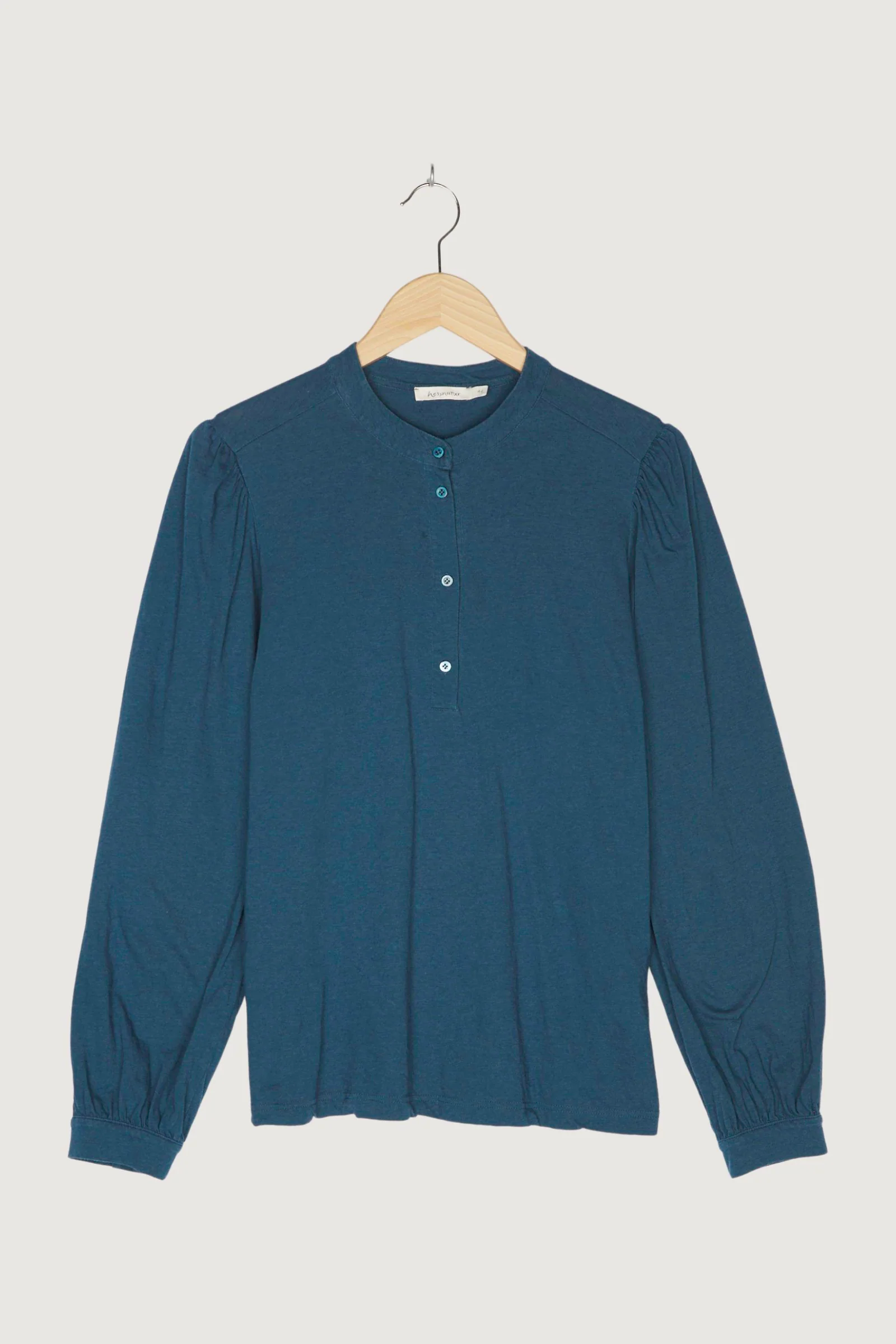 Secondhand Jersey-Bluse aus Bio-Baumwolle mit Schurwolle - Image 4