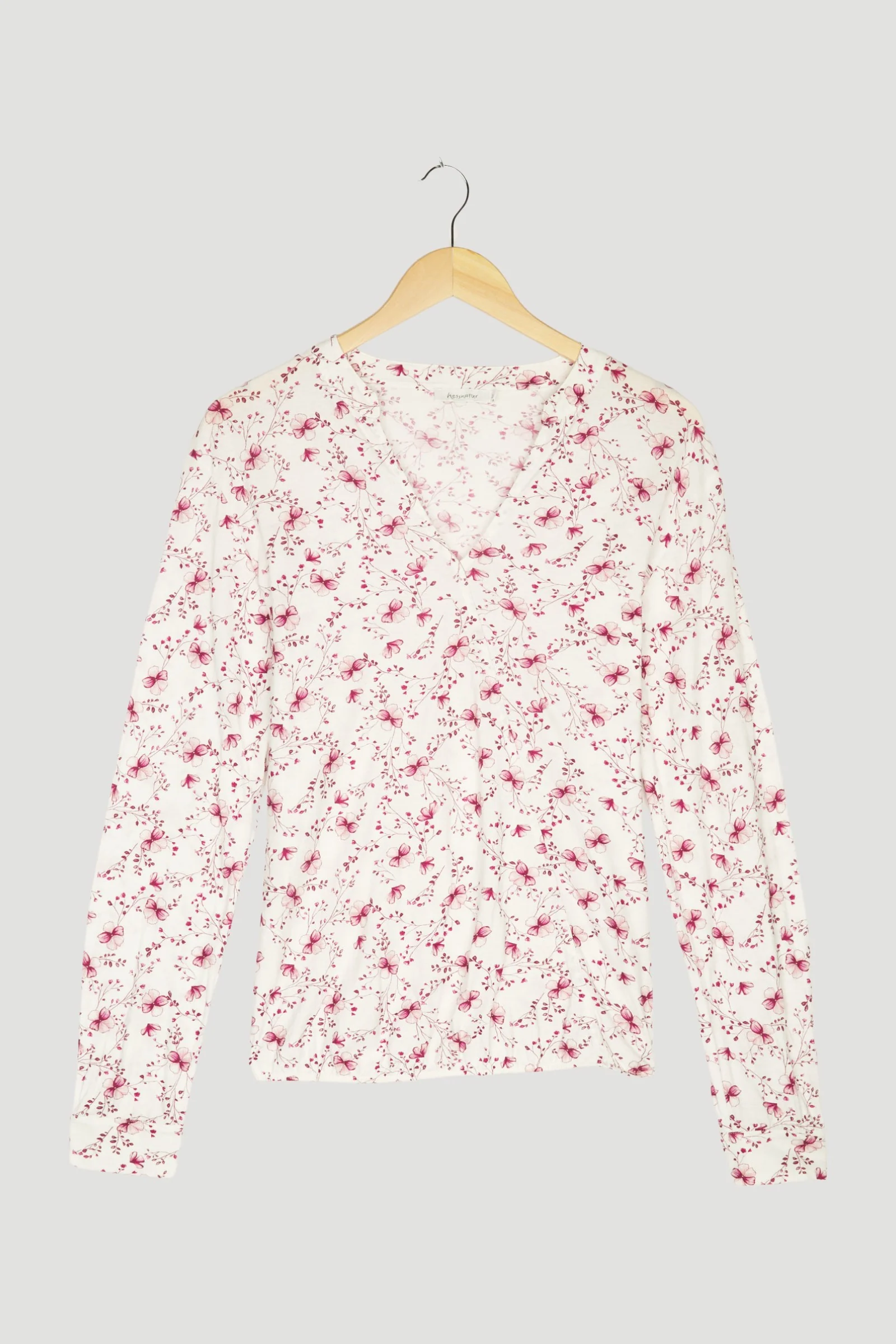 Secondhand Jersey-Bluse aus reiner Bio-Baumwolle