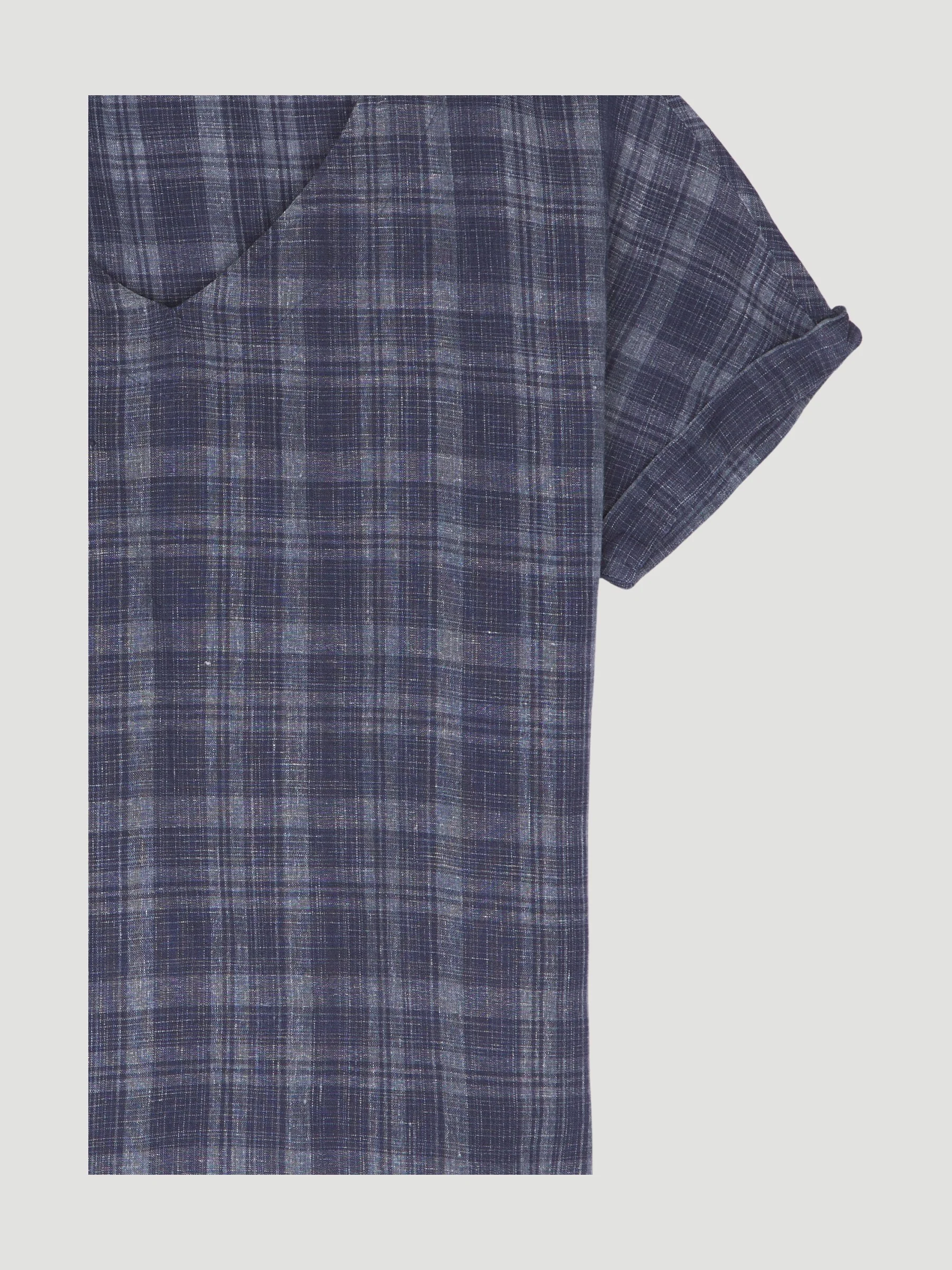 Secondhand Karo-Bluse aus Leinen mit Baumwolle - Image 3