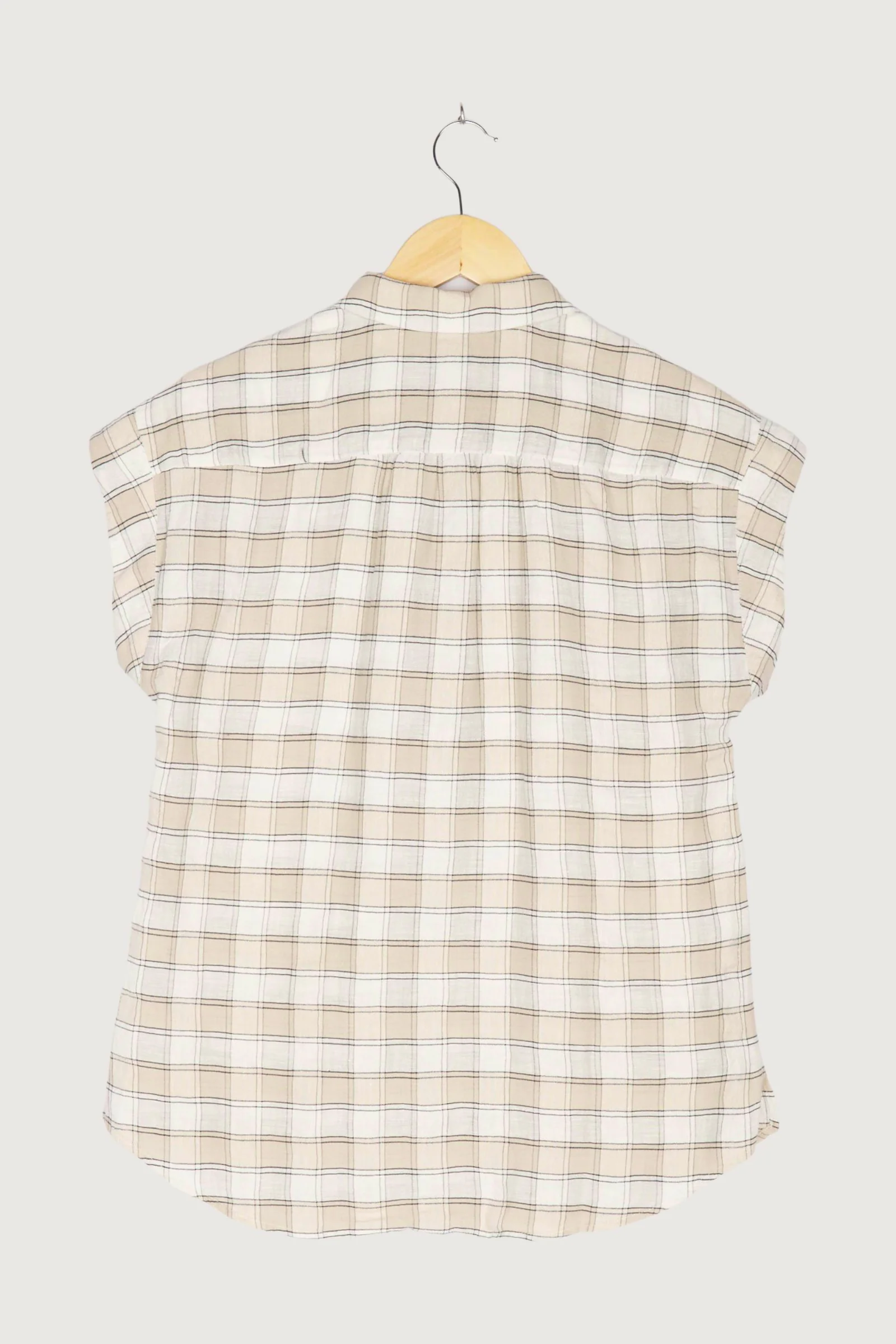 Secondhand Karo-Bluse aus Leinen mit Bio-Baumwolle - Image 5