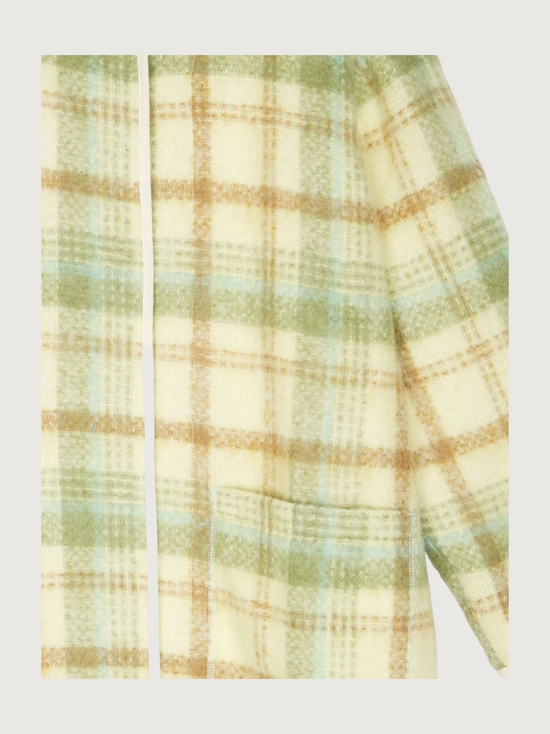 Secondhand Karo-Mantel aus Mohair mit Schurwolle - Image 6