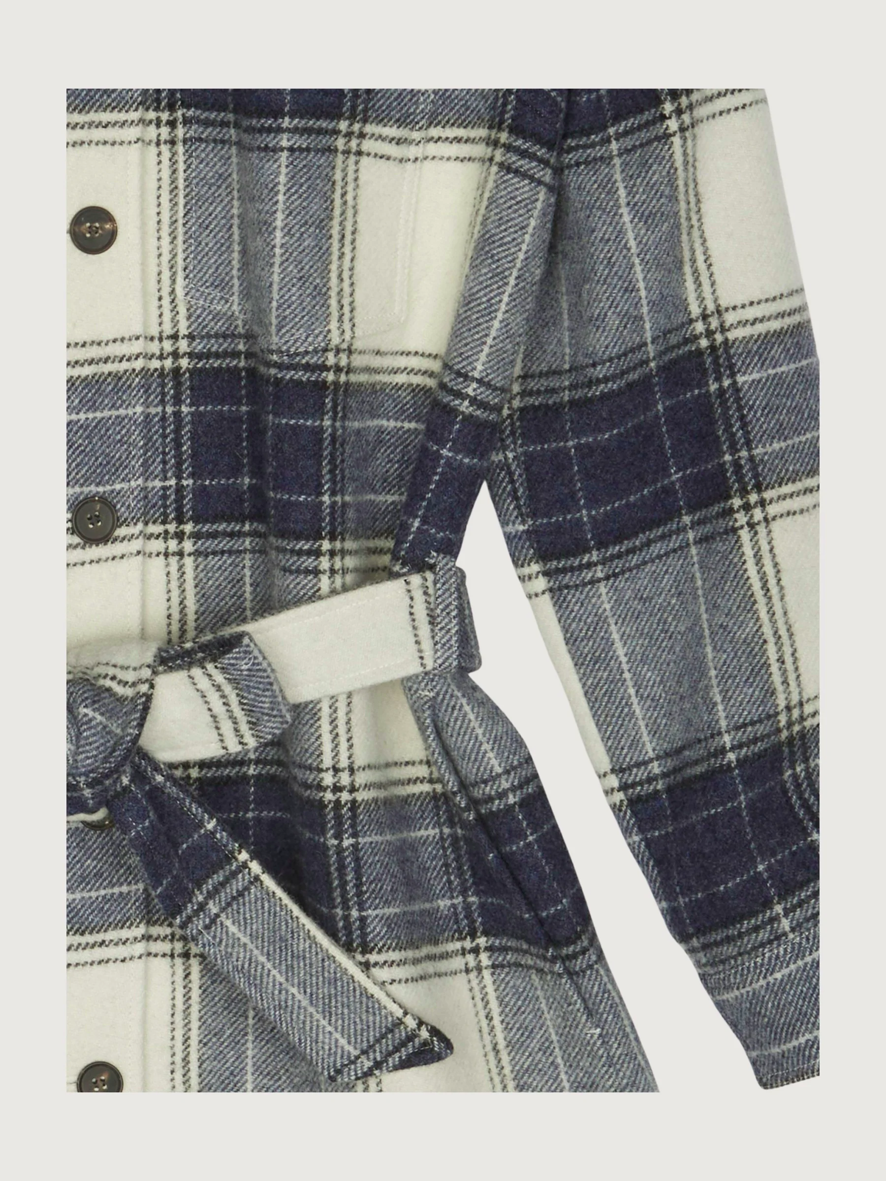 Secondhand Karo-Mantel aus reiner Bio-Merinowolle - Image 3
