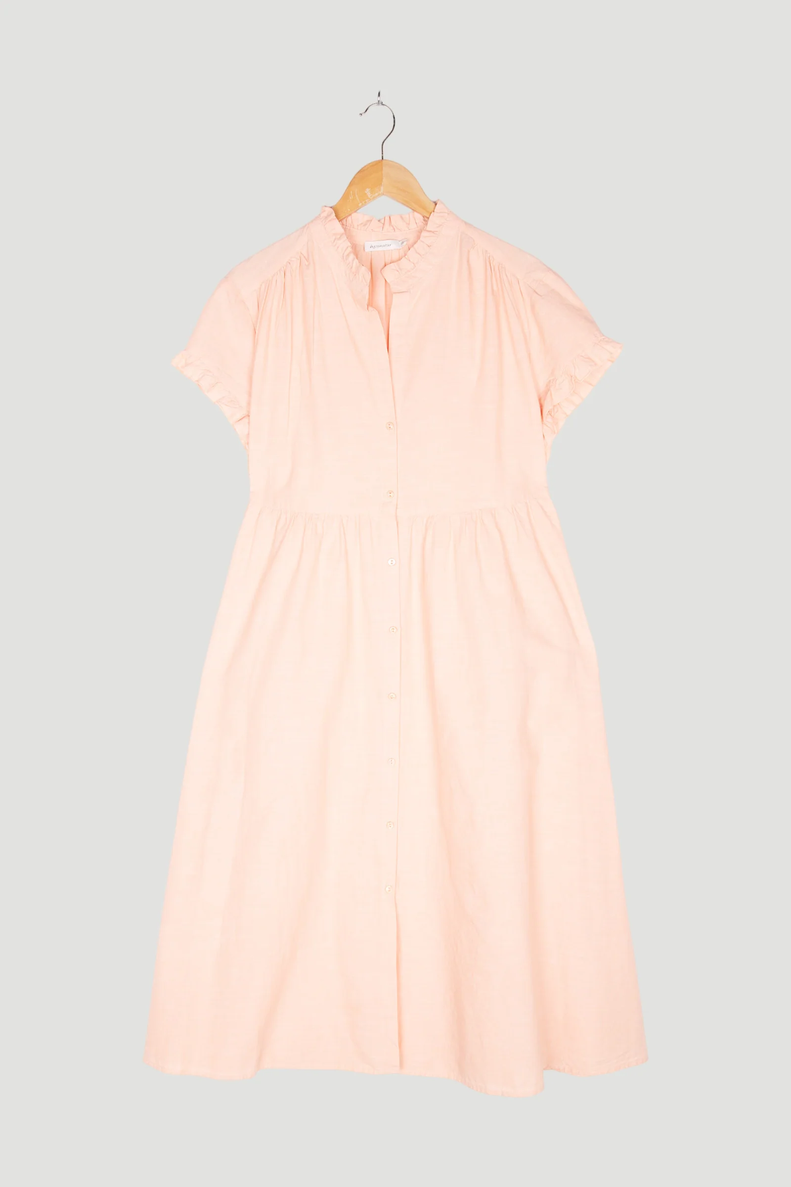 Secondhand Kleid mit Rüschen aus Bio-Baumwolle und Leinen
