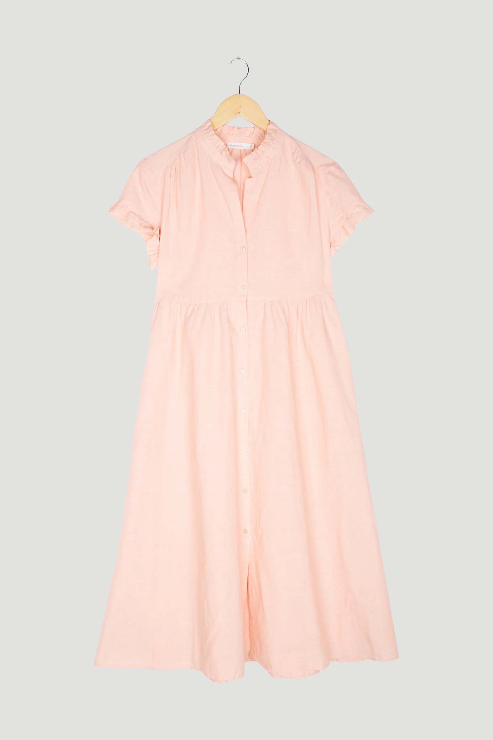 Secondhand Kleid mit Rüschen aus Bio-Baumwolle und Leinen - Image 4