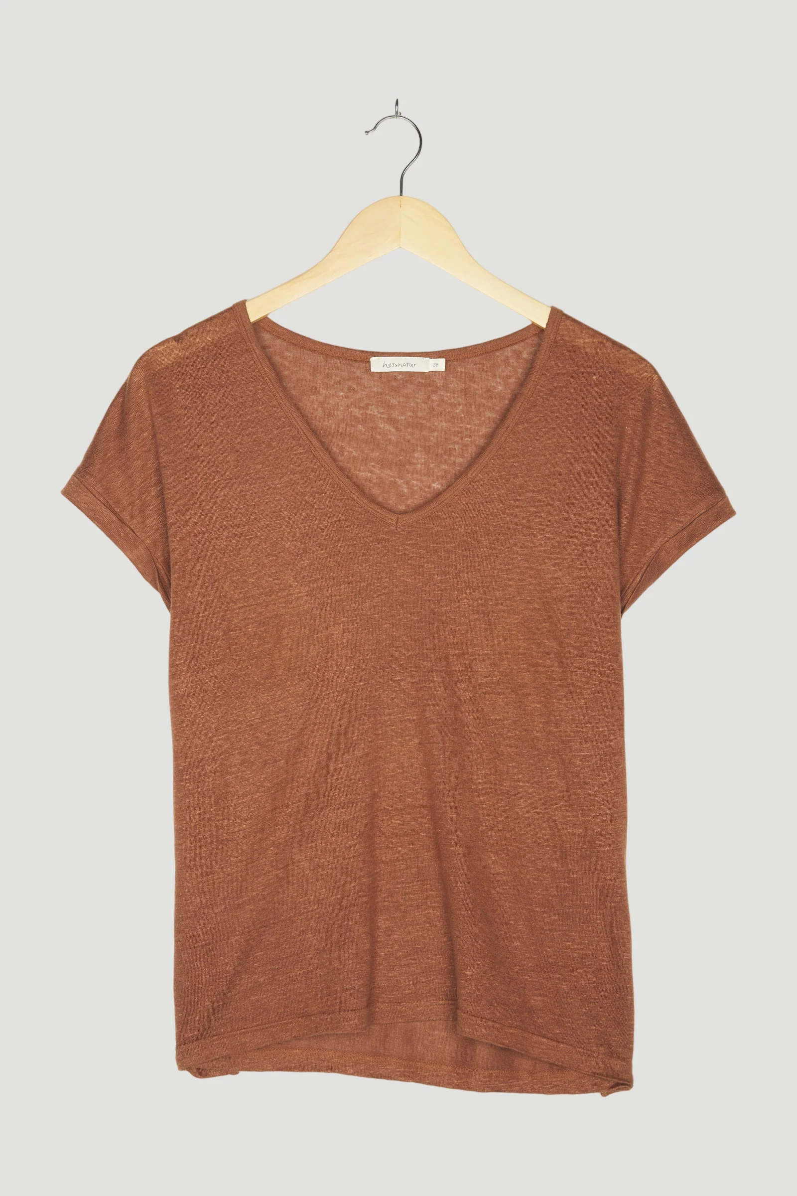 Secondhand Kurzarm-Shirt aus reinem Leinen - Image 9
