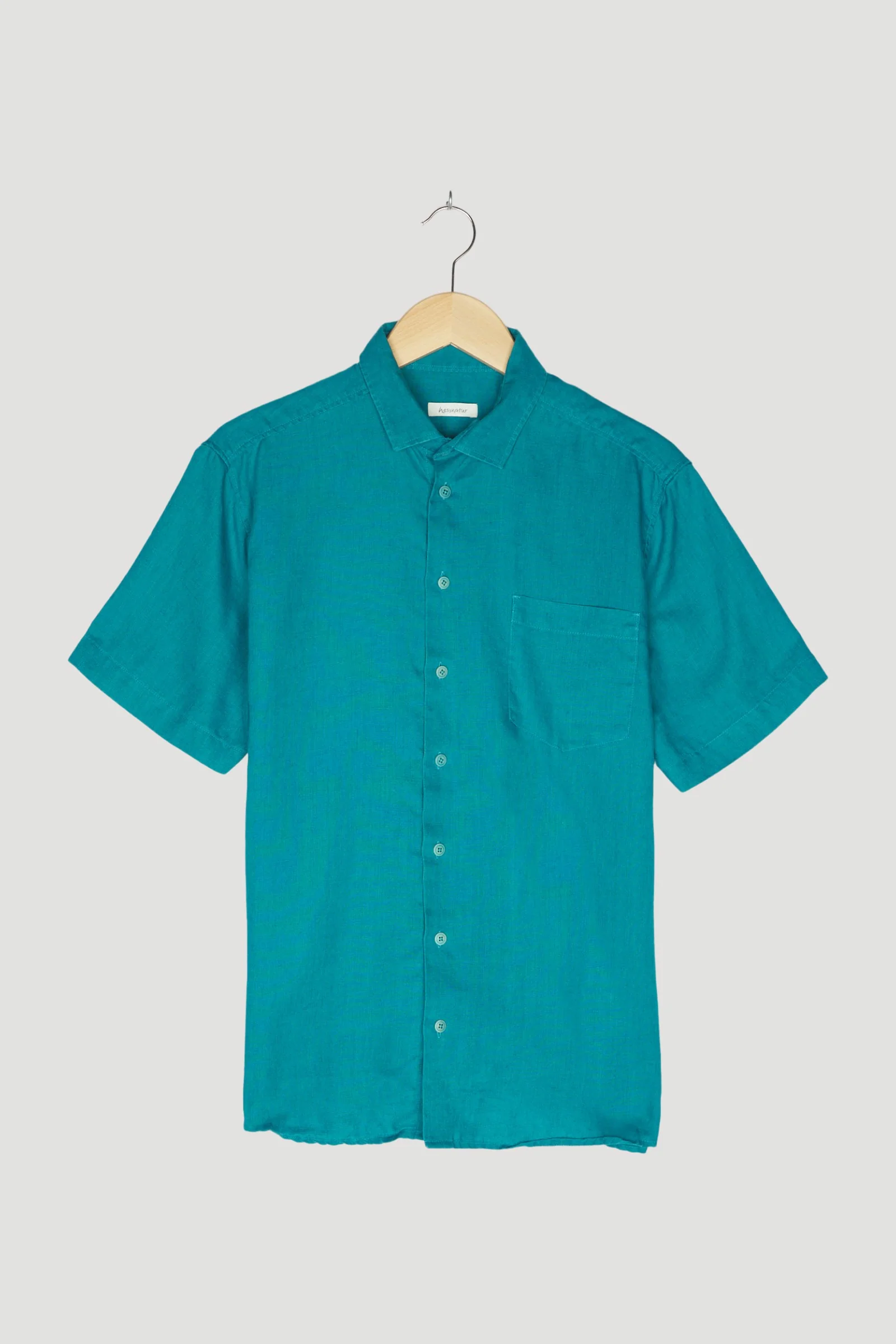 Secondhand Kurzarmhemd Modern Fit aus reinem Leinen